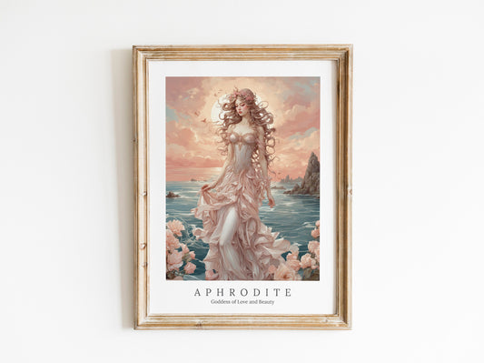 Aphrodite Digital Art - Goddess of Love and Beauty, Ancient Greece Art, Greek Mythology Print, Aphrodite Painting, Greek Goddess, Witchcraft
