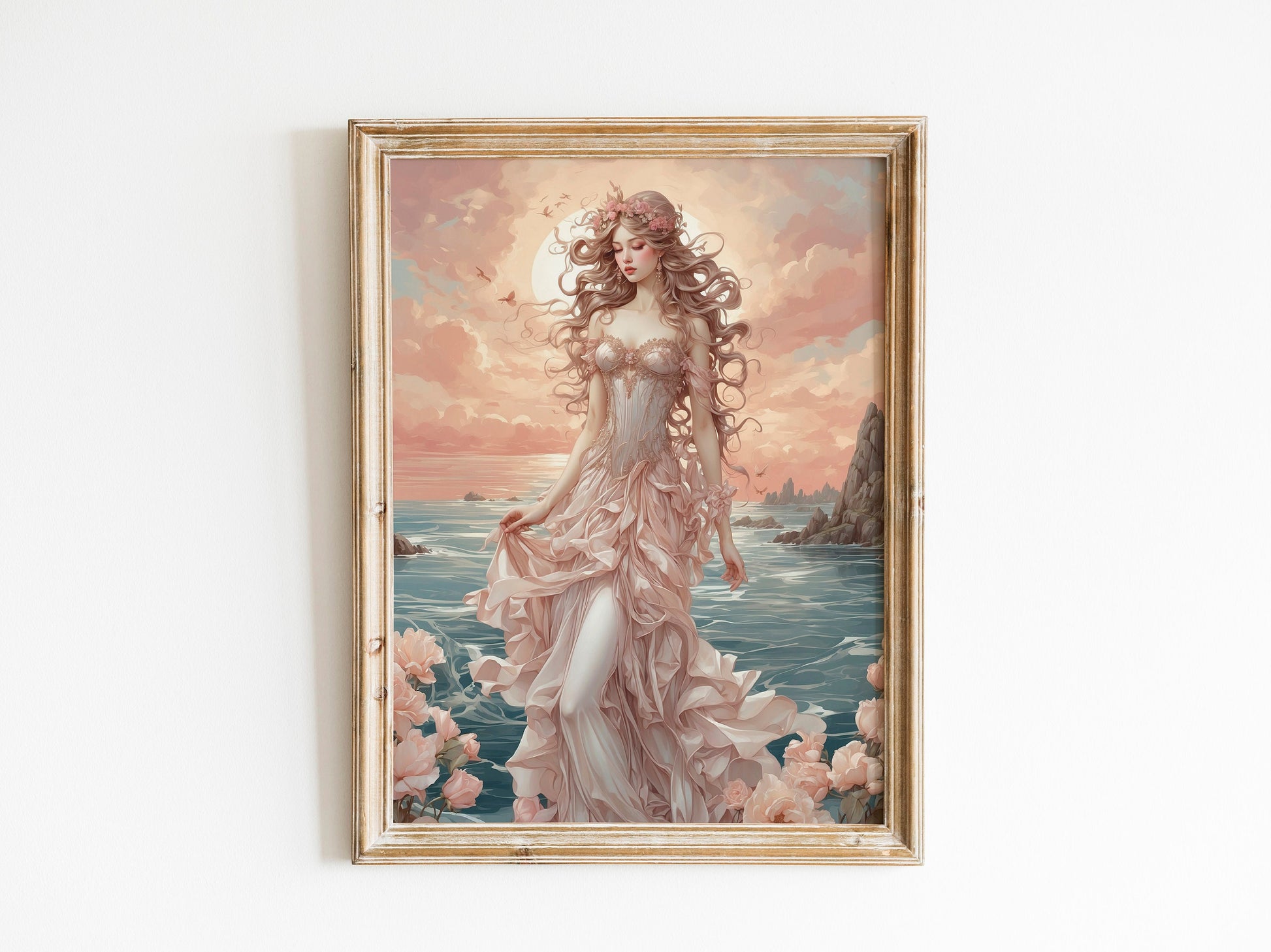 Aphrodite Digital Art - Goddess of Love and Beauty, Ancient Greece Art, Greek Mythology Print, Aphrodite Painting, Greek Goddess, Witchcraft