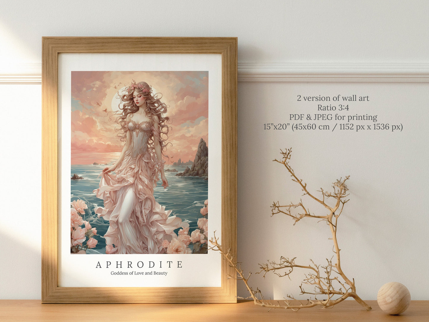 Aphrodite Digital Art - Goddess of Love and Beauty, Ancient Greece Art, Greek Mythology Print, Aphrodite Painting, Greek Goddess, Witchcraft