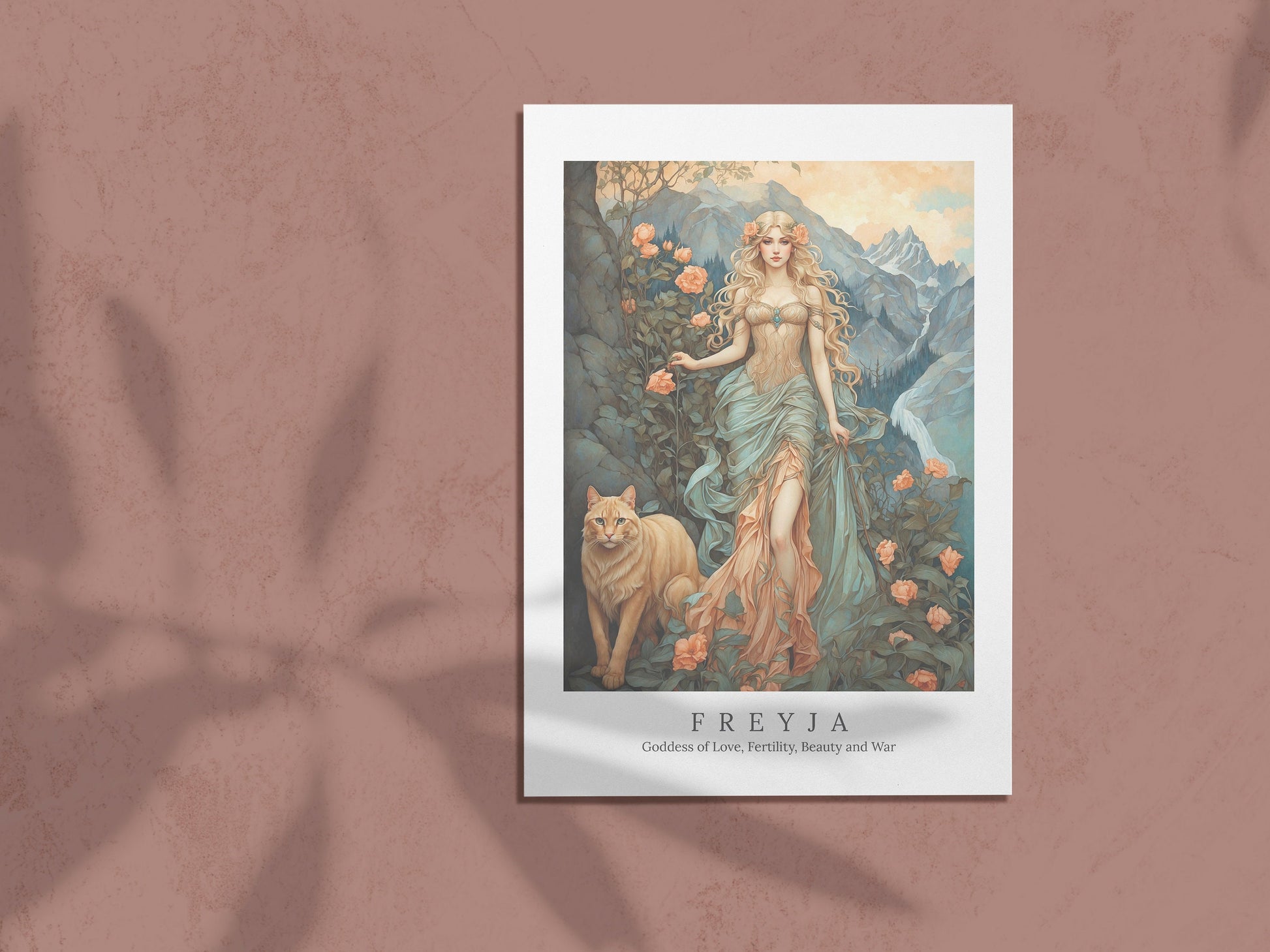 Freyja Digital Art - Goddess of Love, Beauty, War, Fertility, Norse Goddess, Freyja Painting, Freyja Wall Art, Witchcraft, Instant Download