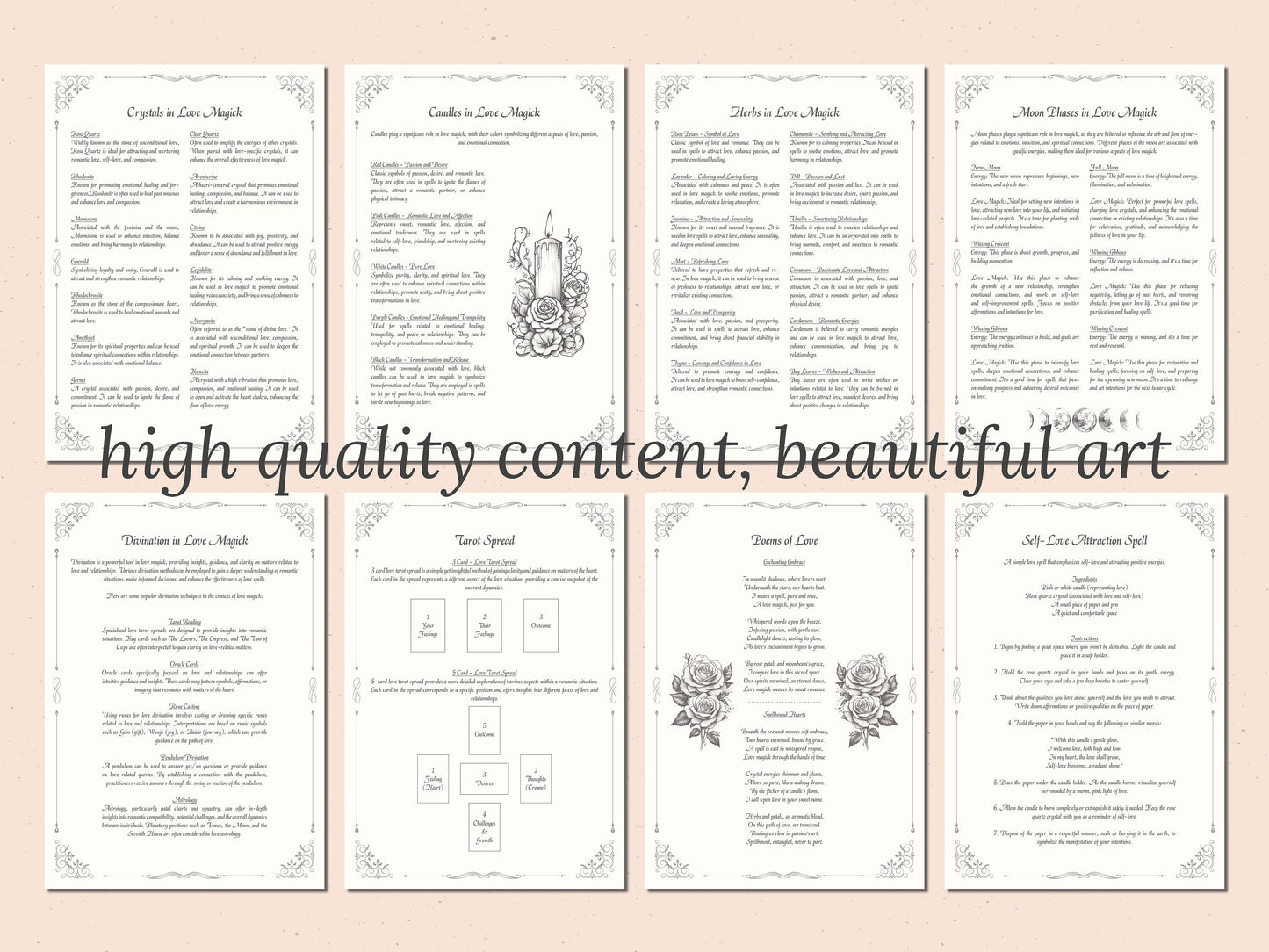 Love Magick - Grimoire Pages - Relationship Magick - Love Spells - Witchcraft - Book Of Shadows - Printable - Digital Book of Shadows - Love