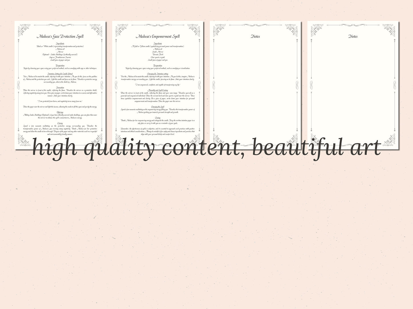 Medusa - Grimoire Pages - Protection Magick - Gorgon - Witchcraft - Book Of Shadows - Gorgon Magick - Occult - Queen of Gorgons - Spellwork