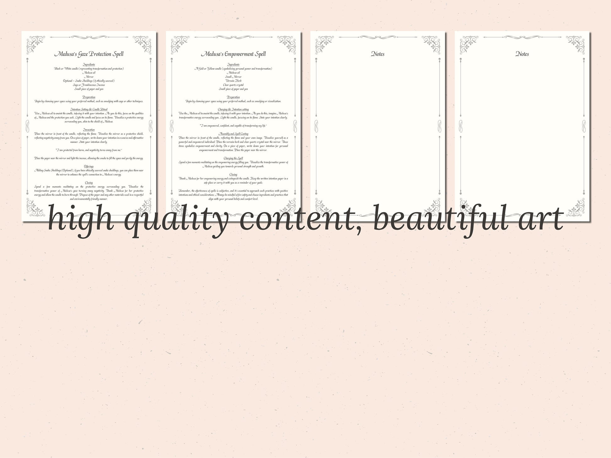 Medusa - Grimoire Pages - Protection Magick - Gorgon - Witchcraft - Book Of Shadows - Gorgon Magick - Occult - Queen of Gorgons - Spellwork