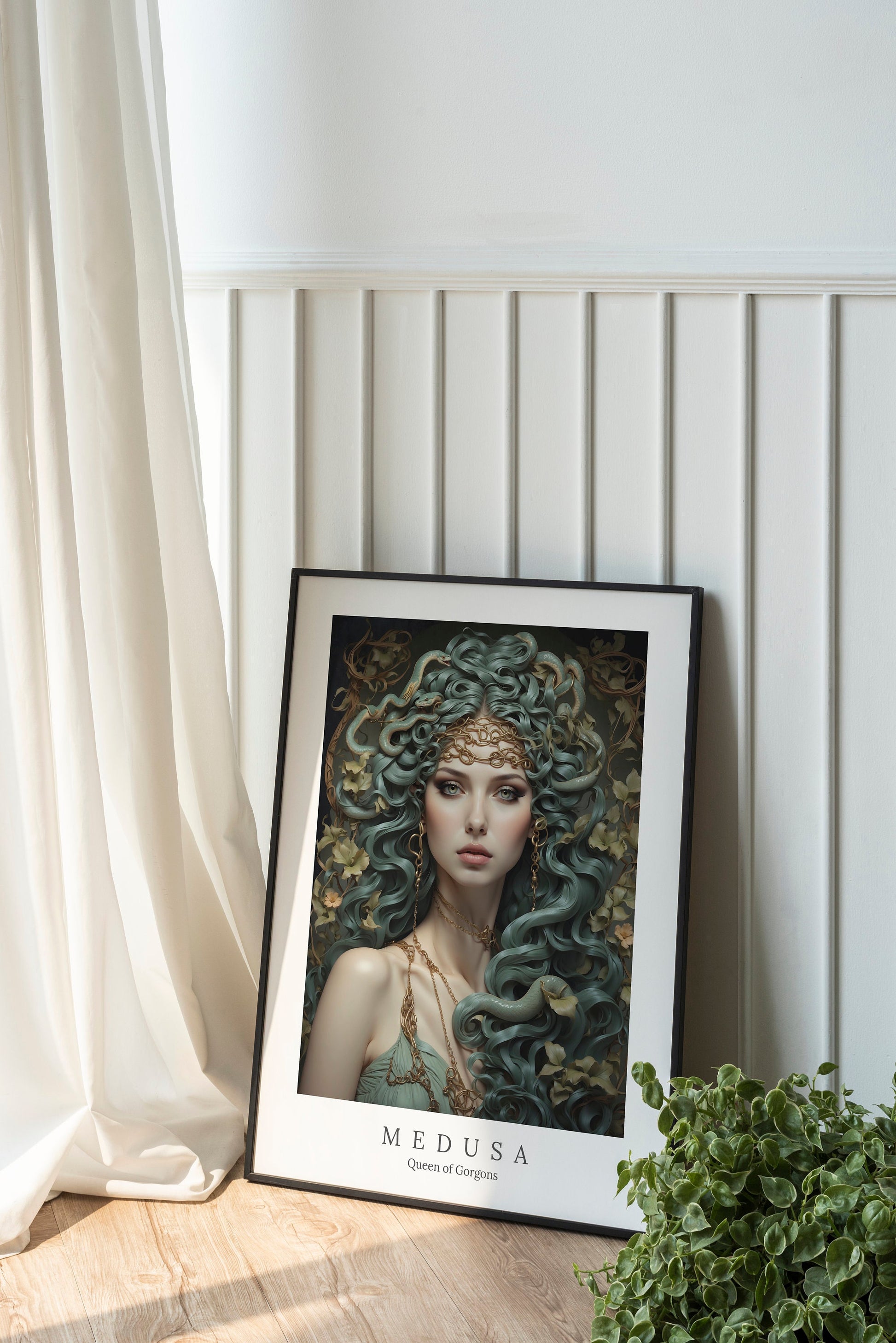 Medusa Digital Art - Queen of Gorgons, Protection, Empowerment, Greek Mythology, Medusa Wall Art, Medusa Painting, Witchcraft, Gorgon Spell
