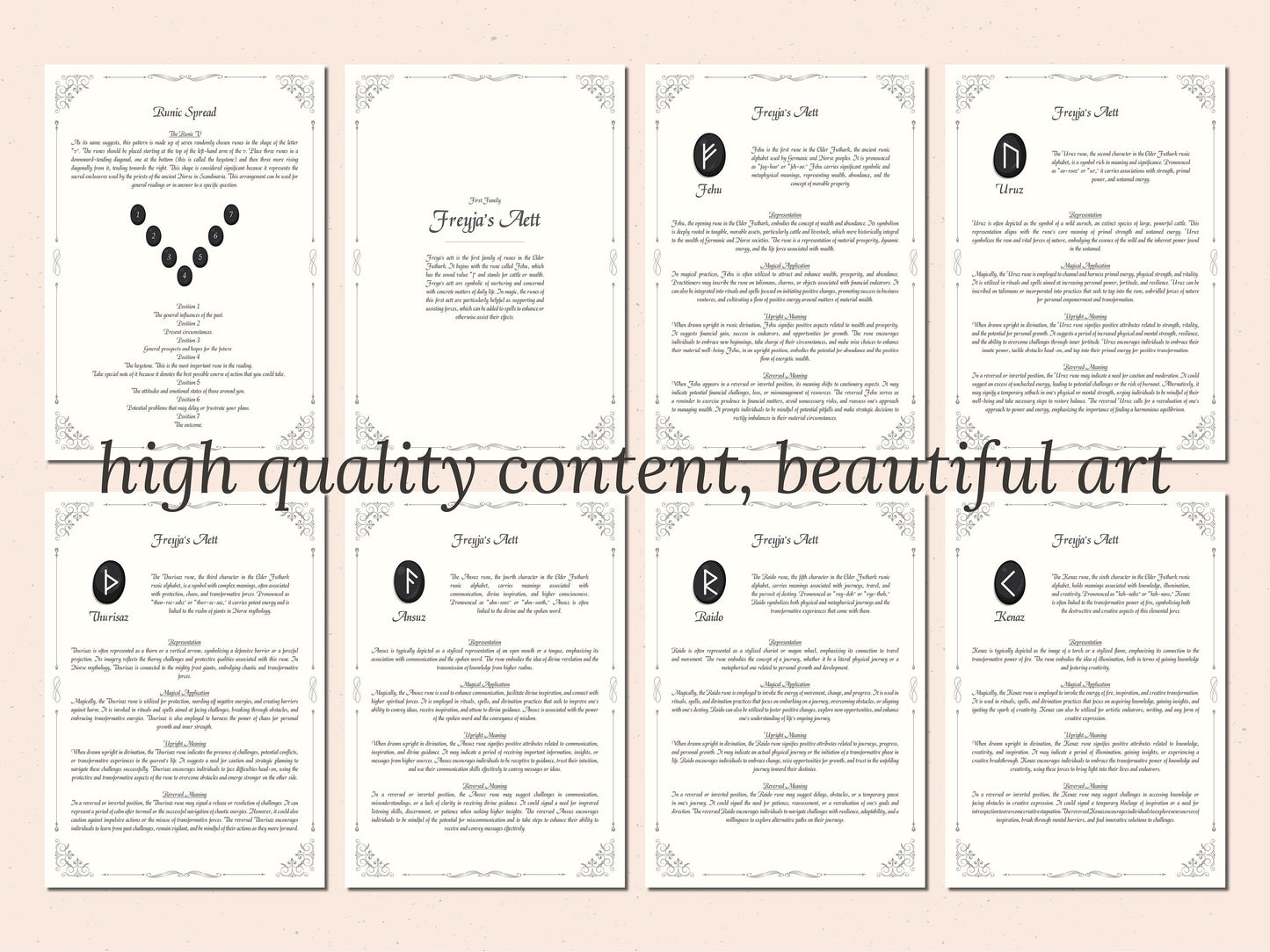 Rune Magick - Rune Stones Cheat Sheet - Printable Grimoire Page - Book Of Shadows Pages - Witchcraft - Runic Magic - Elder Futhark - Viking