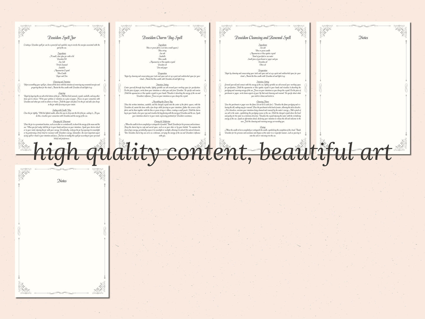 Poseidon - Grimoire Pages, Greek God, Olympian God, God of the Sea and Water, Book Of Shadows, Witch Journal, God Poseidon, Water Magic, BOS