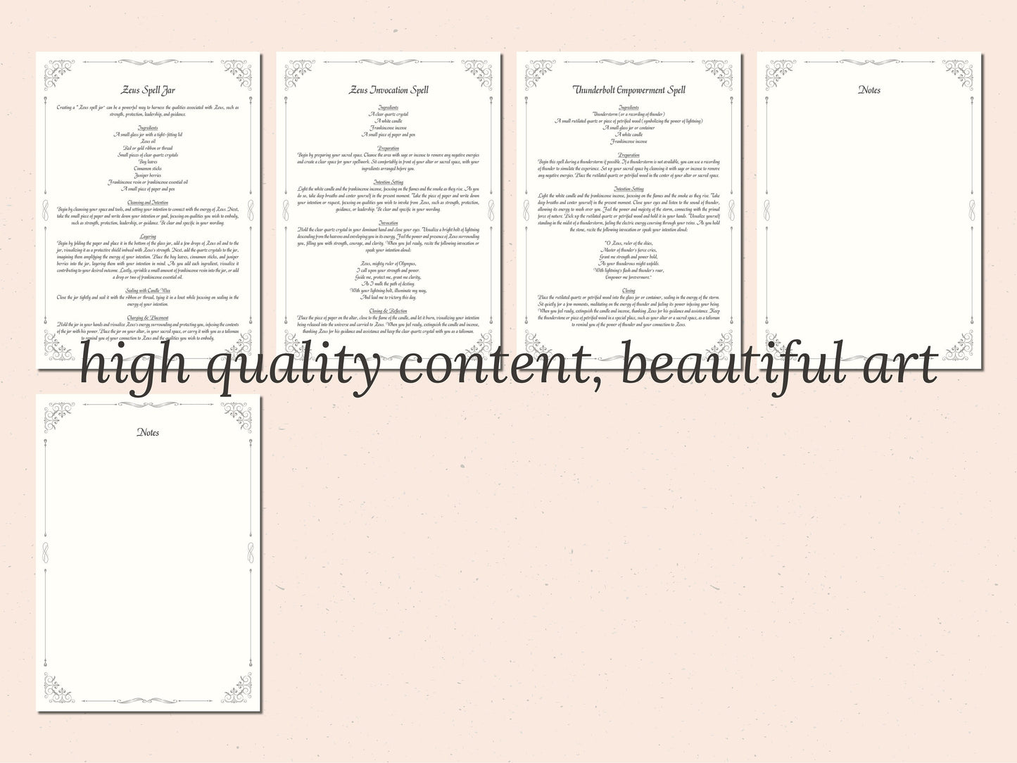 Zeus - Grimoire Pages, Greek God, Olympian God, God of Sky and Thunder, Book Of Shadows, Witch Journal, King of God, God of Fate, Deity, BOS