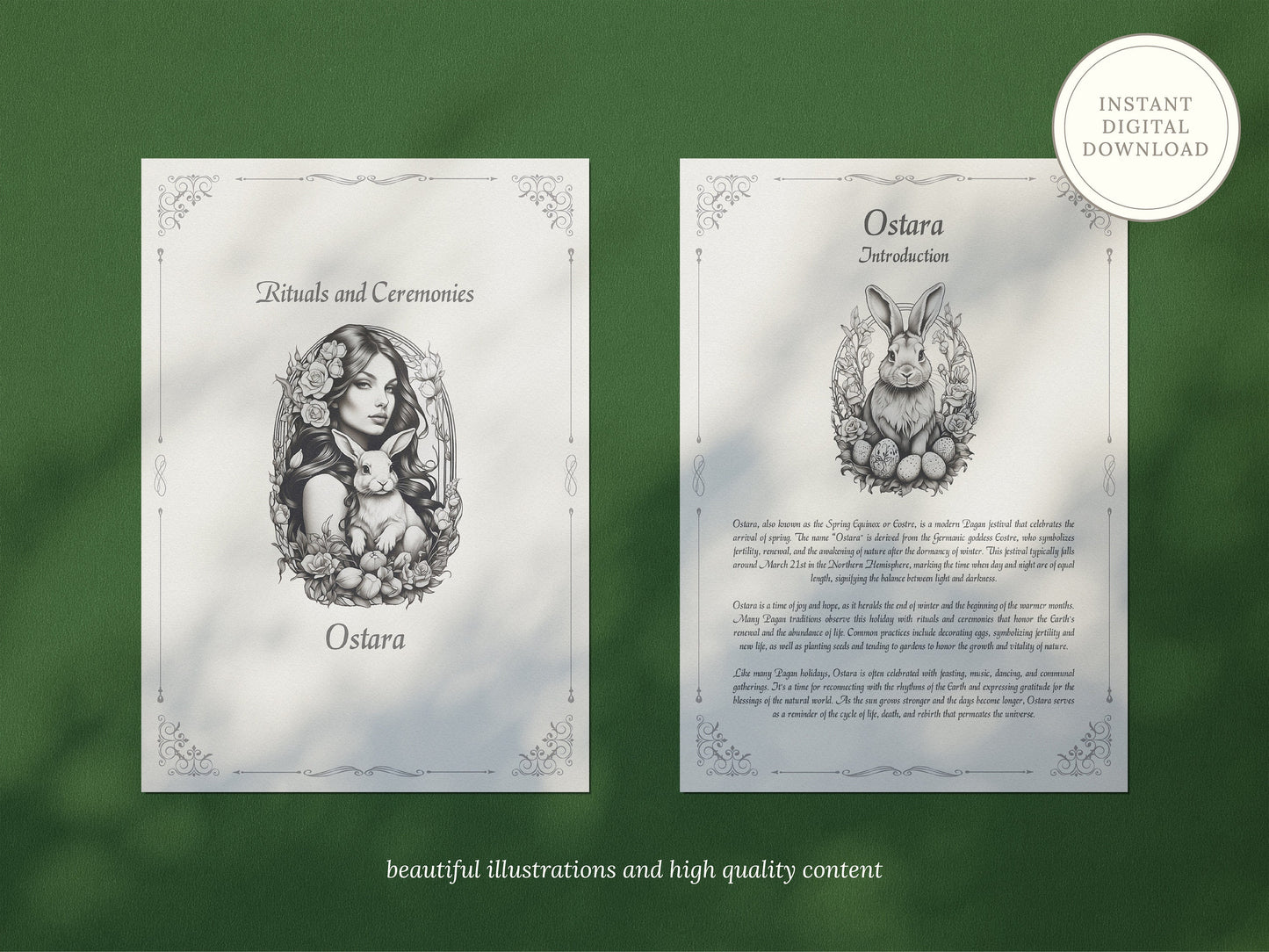 Ostara - Rituals and Ceremonies, Printable Grimoire Pages, Book of Shadows, Spring Equinox, Vernal Equinox, Wiccan Tradition, Witch Festival