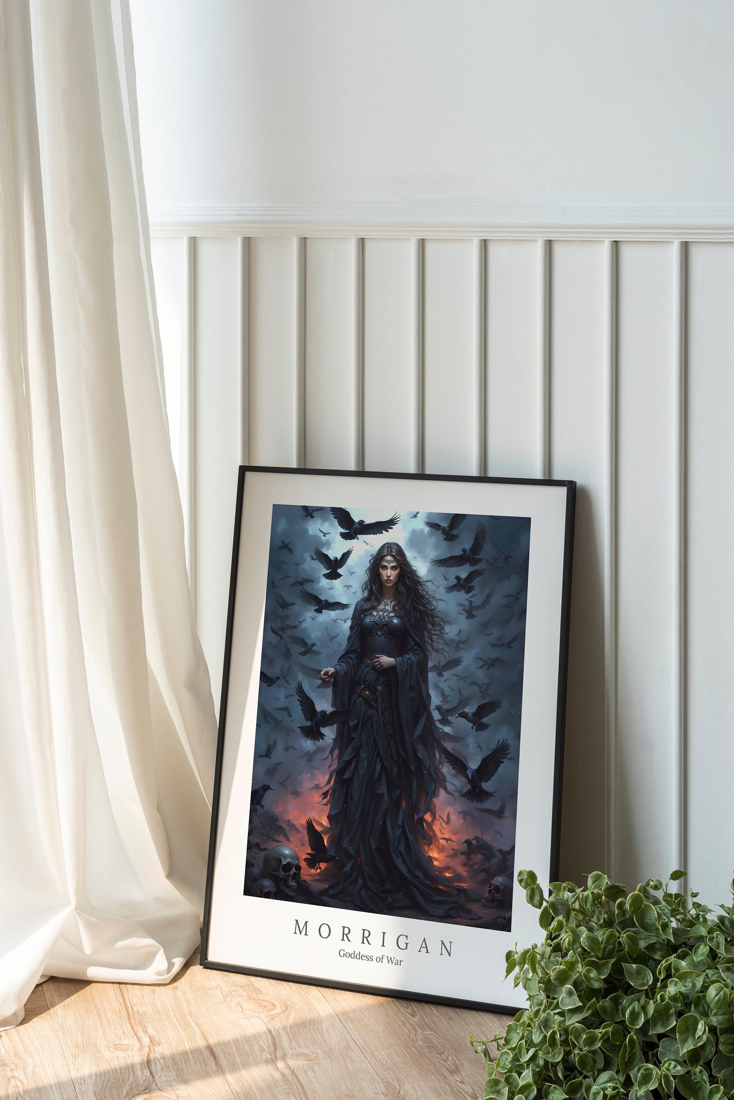 The Morrigan Digital Art - Goddess of War, Goddess of Death, Morrigan Painting, Morrigan Wall Art, Irish Goddess, Triple Goddess, Celtic