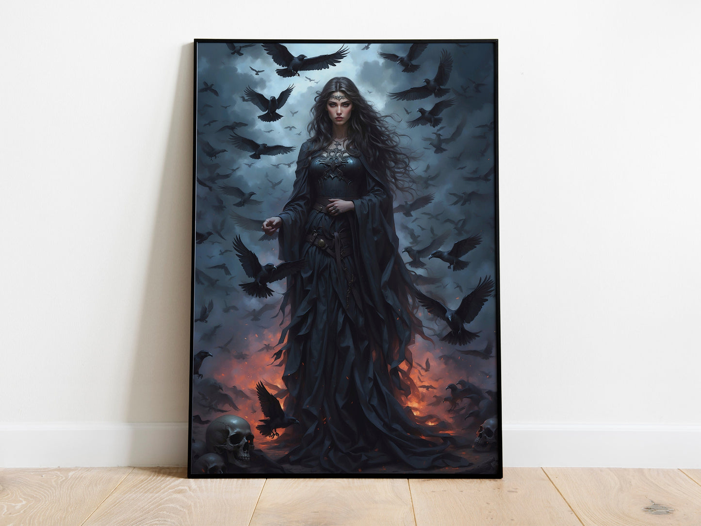 The Morrigan Digital Art - Goddess of War, Goddess of Death, Morrigan Painting, Morrigan Wall Art, Irish Goddess, Triple Goddess, Celtic