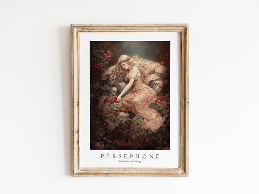 Persephone Digital Art - Goddess of Spring, Goddess of the Dead, Queen of Underworld, Printable Wall Art, Greek Mythology, Greek Goddess