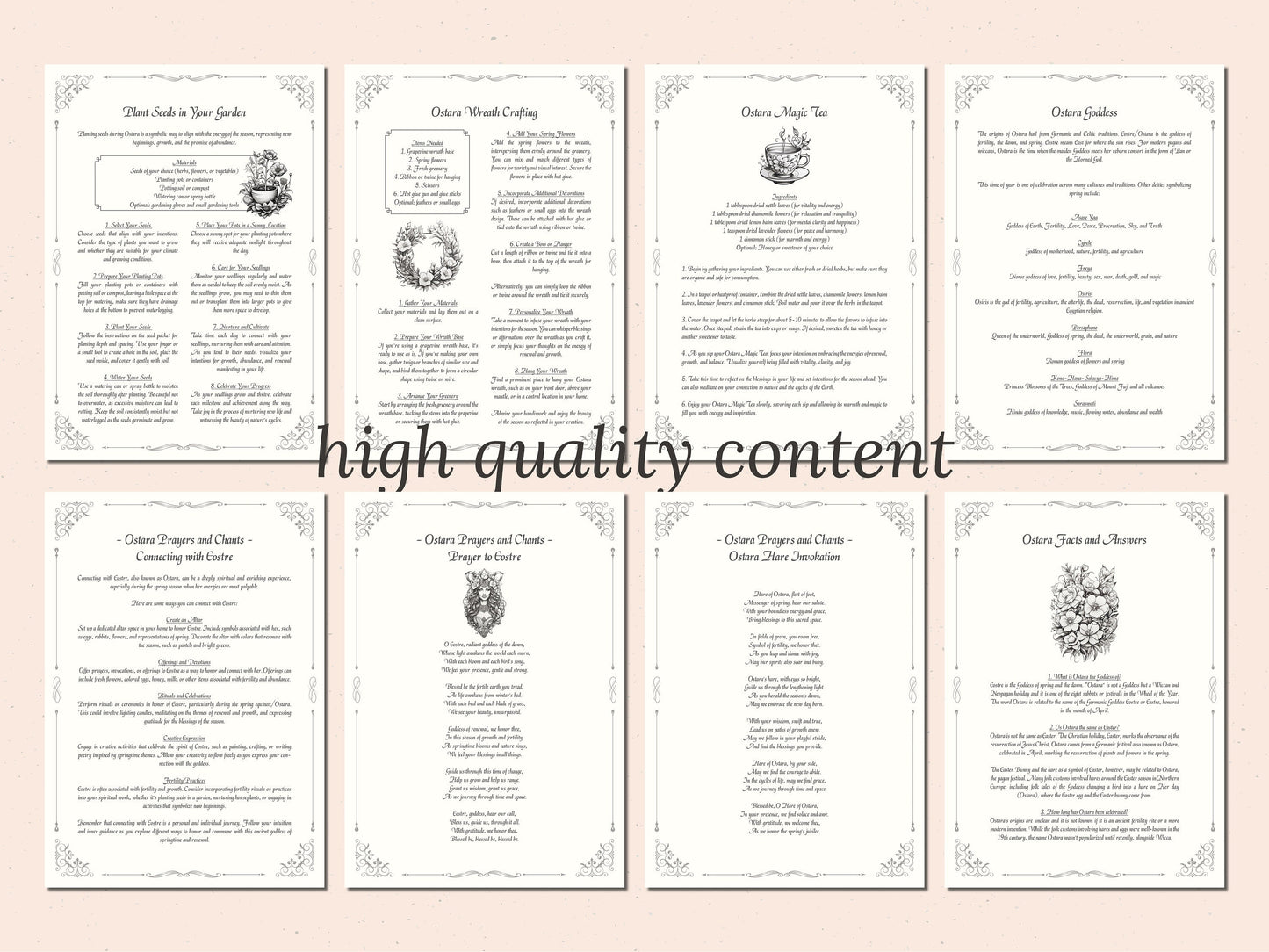 Ostara - Rituals and Ceremonies, Printable Grimoire Pages, Book of Shadows, Spring Equinox, Vernal Equinox, Wiccan Tradition, Witch Festival