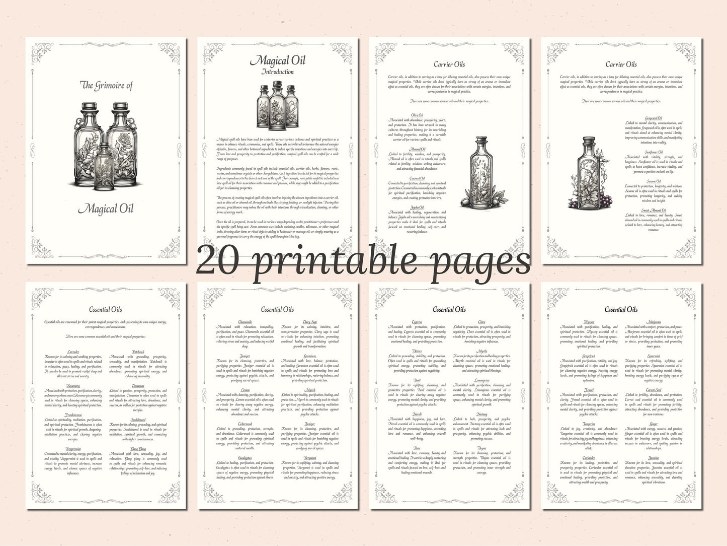 Magical Oil - Witch's Oil, Spell Oil Receipe, Spell Oil Guide, Book of Shadows Pages, Digital Grimoire, BOS Pages, Witch Journal, Magick Oil