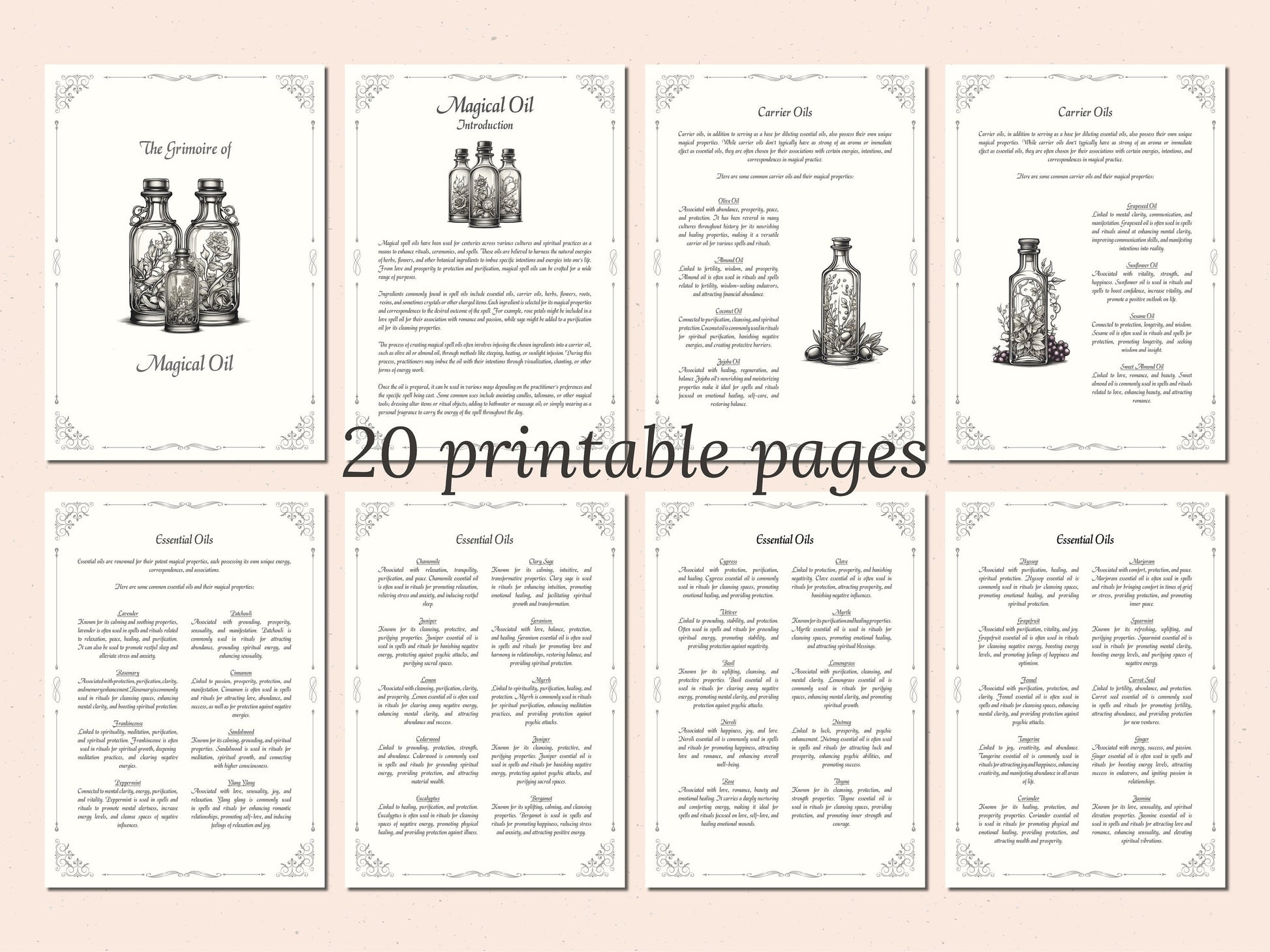 Magical Oil - Witch's Oil, Spell Oil Receipe, Spell Oil Guide, Book of Shadows Pages, Digital Grimoire, BOS Pages, Witch Journal, Magick Oil