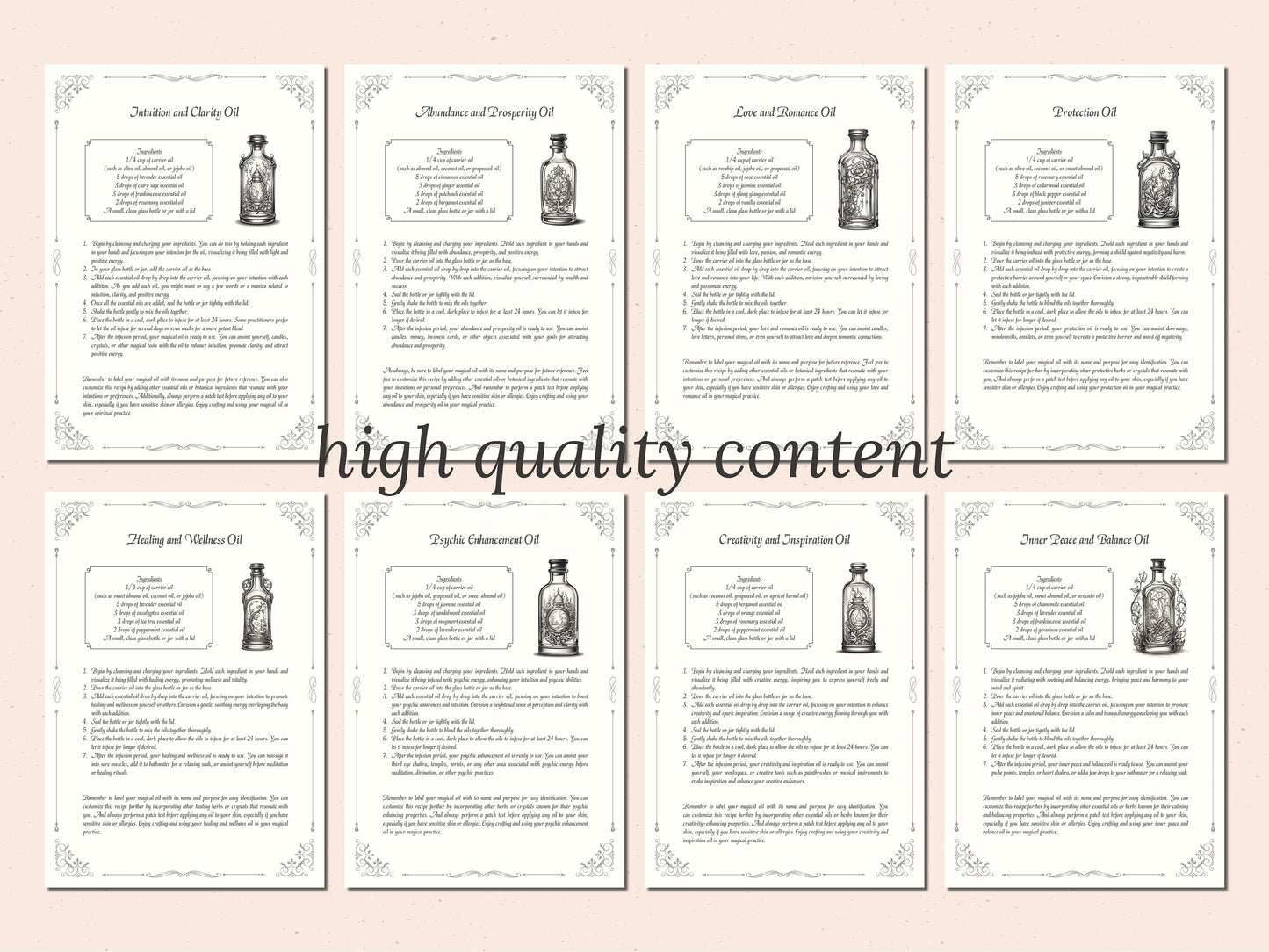 Magical Oil - Witch's Oil, Spell Oil Receipe, Spell Oil Guide, Book of Shadows Pages, Digital Grimoire, BOS Pages, Witch Journal, Magick Oil