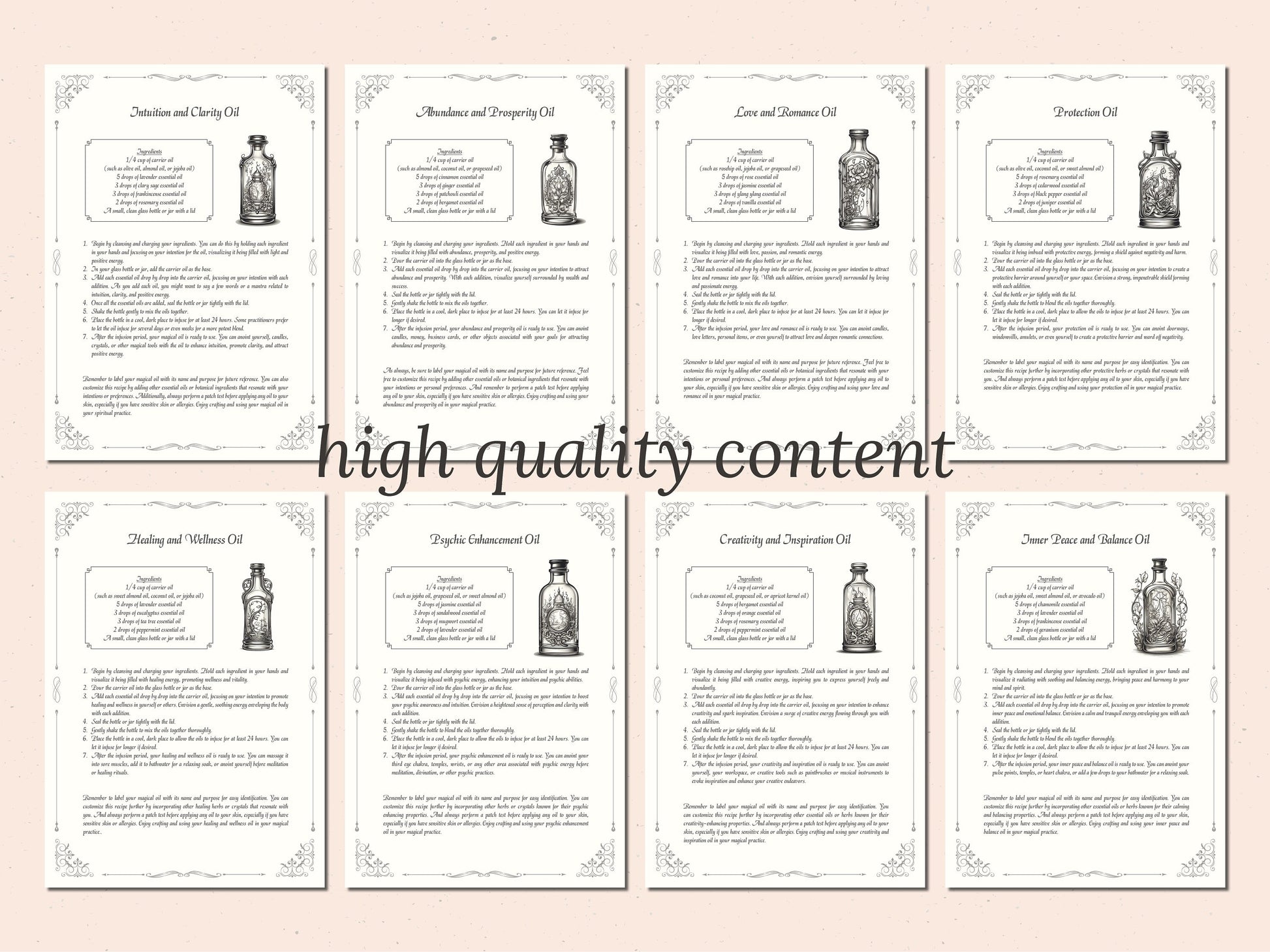 Magical Oil - Witch's Oil, Spell Oil Receipe, Spell Oil Guide, Book of Shadows Pages, Digital Grimoire, BOS Pages, Witch Journal, Magick Oil