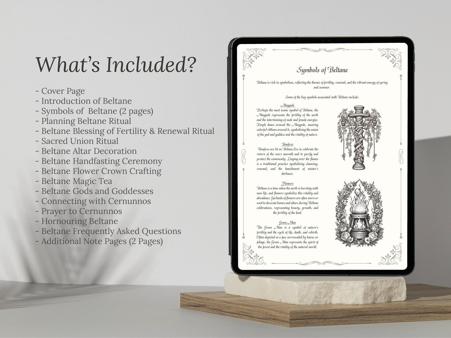 Beltane - Rituals and Ceremonies, Printable Grimoire Pages, Book of Shadows, May Day, Pagan Tradition, Witch Festival, Wheel of the Year