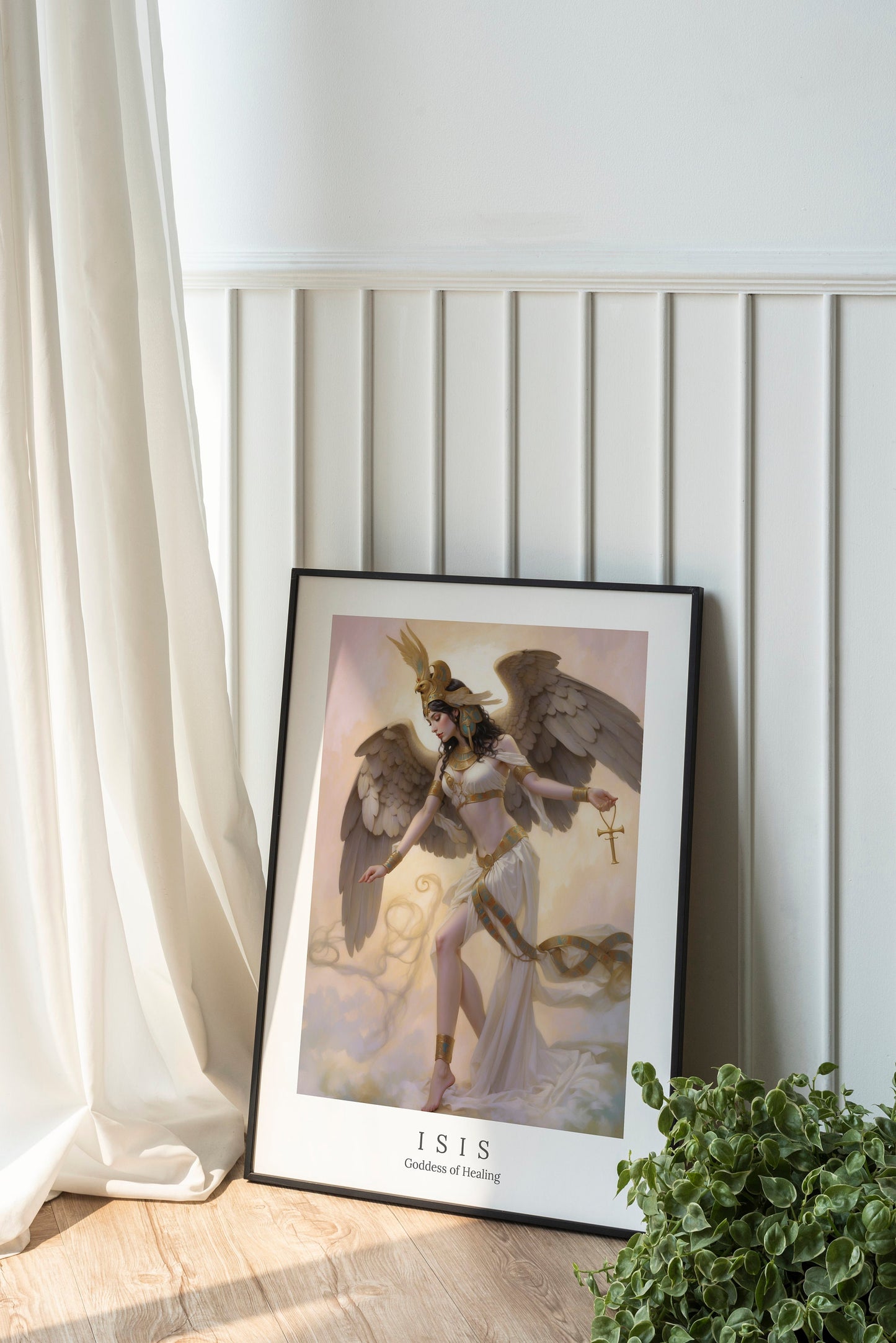 Isis Digital Art - Goddess of Healing, Magic, Love, Life, Egyptian Goddess, Egypt Painting, Isis Painting, Altar Decor, Egyptian Mythology