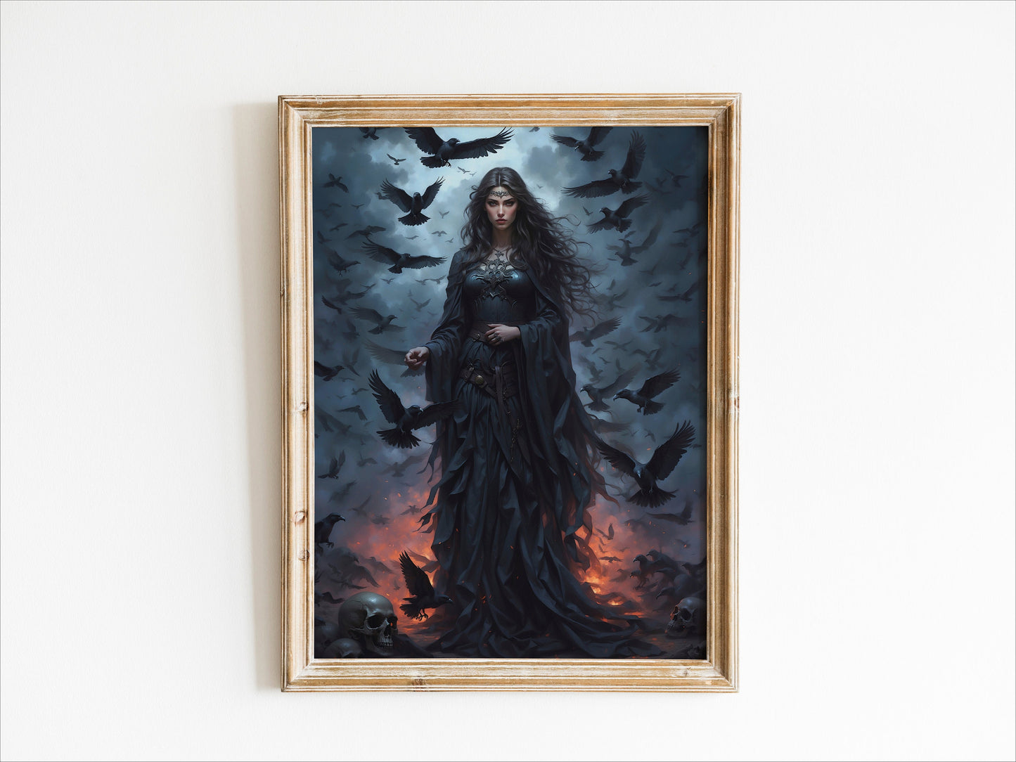 The Morrigan Digital Art - Goddess of War, Goddess of Death, Morrigan Painting, Morrigan Wall Art, Irish Goddess, Triple Goddess, Celtic