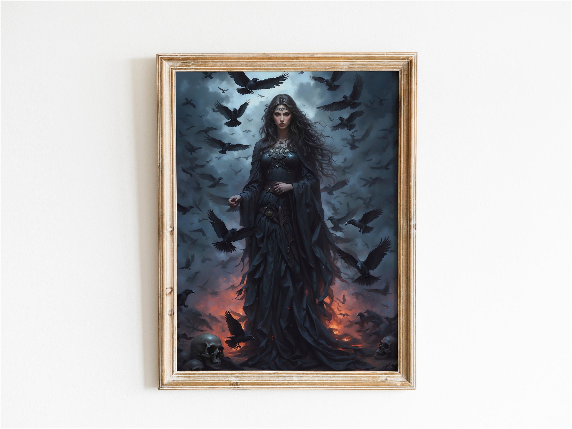 The Morrigan Digital Art - Goddess of War, Goddess of Death, Morrigan Painting, Morrigan Wall Art, Irish Goddess, Triple Goddess, Celtic