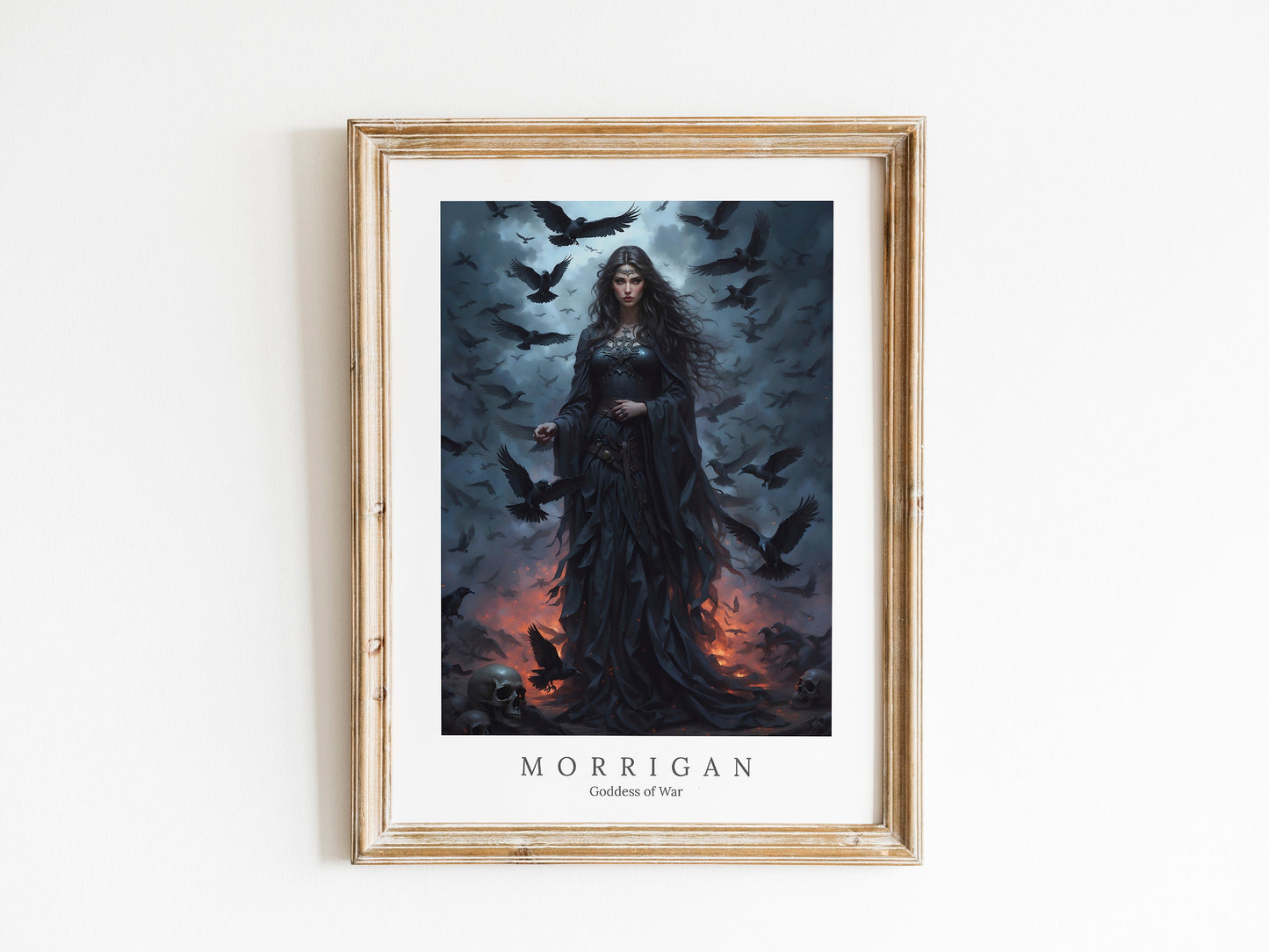 The Morrigan Digital Art - Goddess of War, Goddess of Death, Morrigan Painting, Morrigan Wall Art, Irish Goddess, Triple Goddess, Celtic