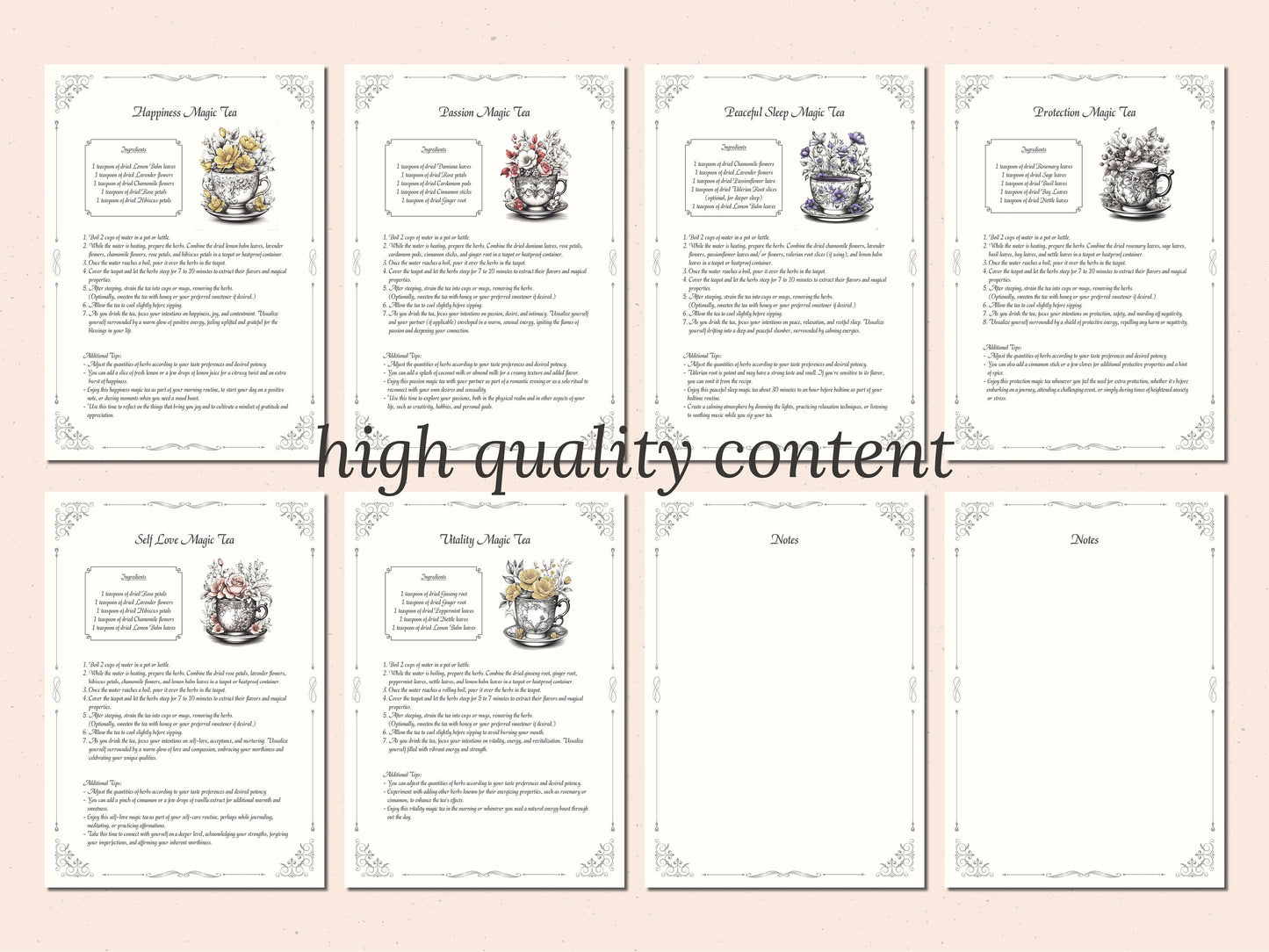 Tea Magic - Witch's Brew, Magical Tea, Tea Spell, Witch Tea, Book of Shadows, Digital Grimoire, BOS Pages, Witch Journal, Tea Guides