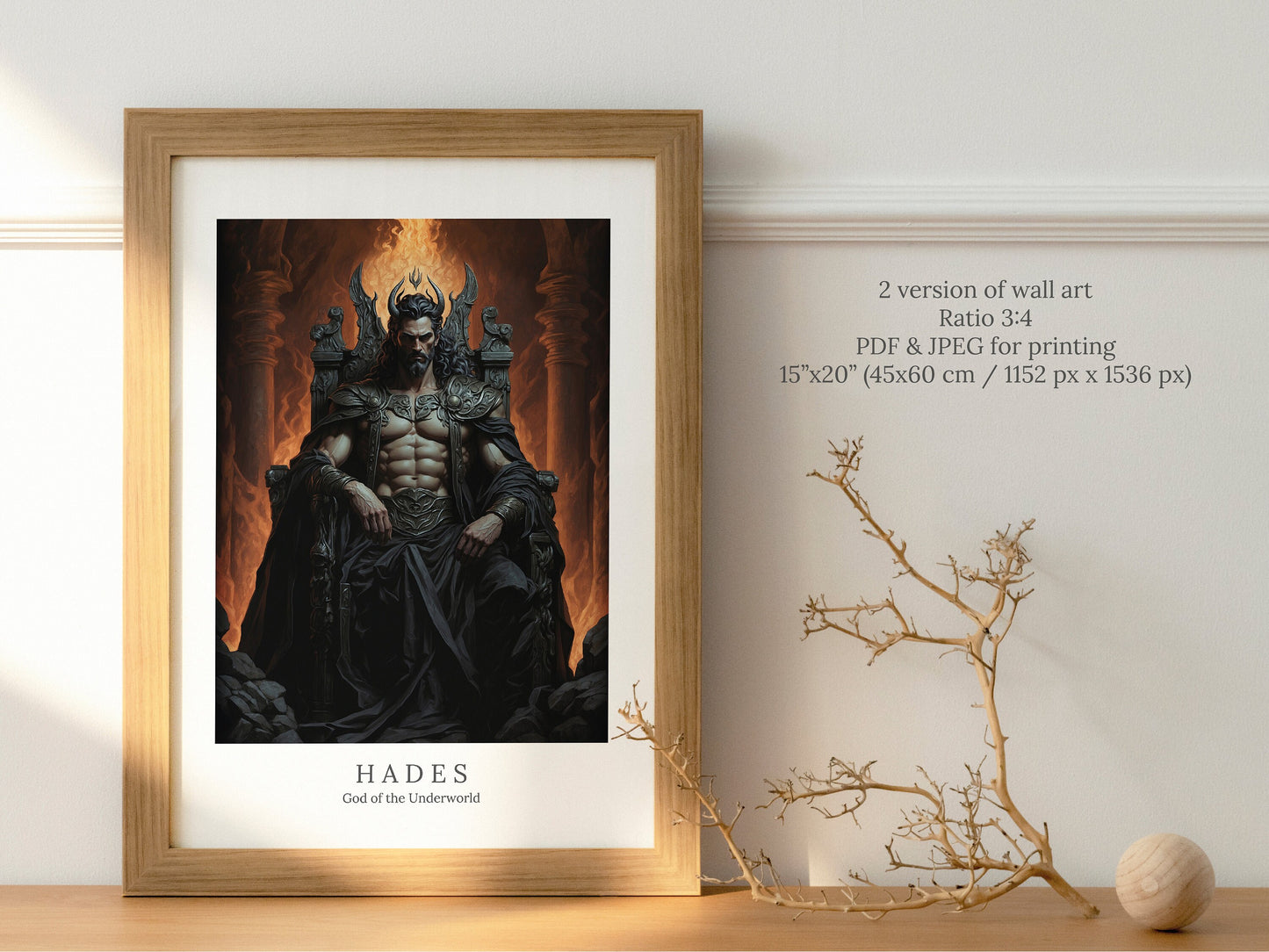 Hades Digital Art - God of the Underworld, God of the Dead, King of the Underworld, Hades Wall Painting Art, Greek Mythology, Hades Painting
