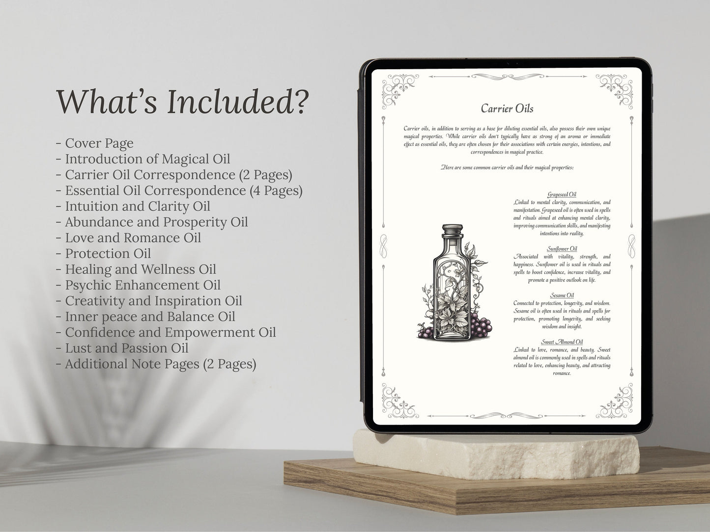 Magical Oil - Witch's Oil, Spell Oil Receipe, Spell Oil Guide, Book of Shadows Pages, Digital Grimoire, BOS Pages, Witch Journal, Magick Oil