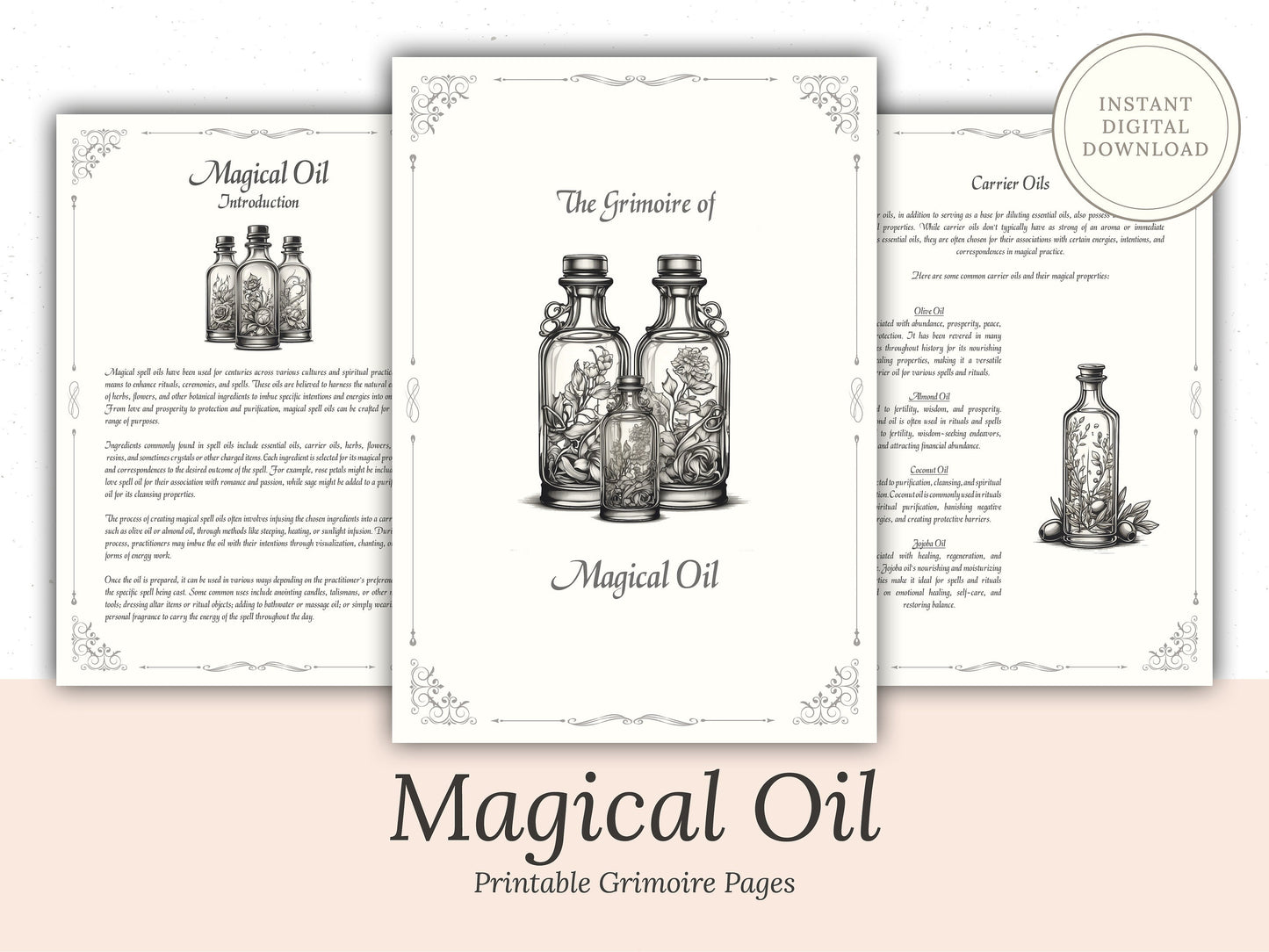 Magical Oil - Witch's Oil, Spell Oil Receipe, Spell Oil Guide, Book of Shadows Pages, Digital Grimoire, BOS Pages, Witch Journal, Magick Oil
