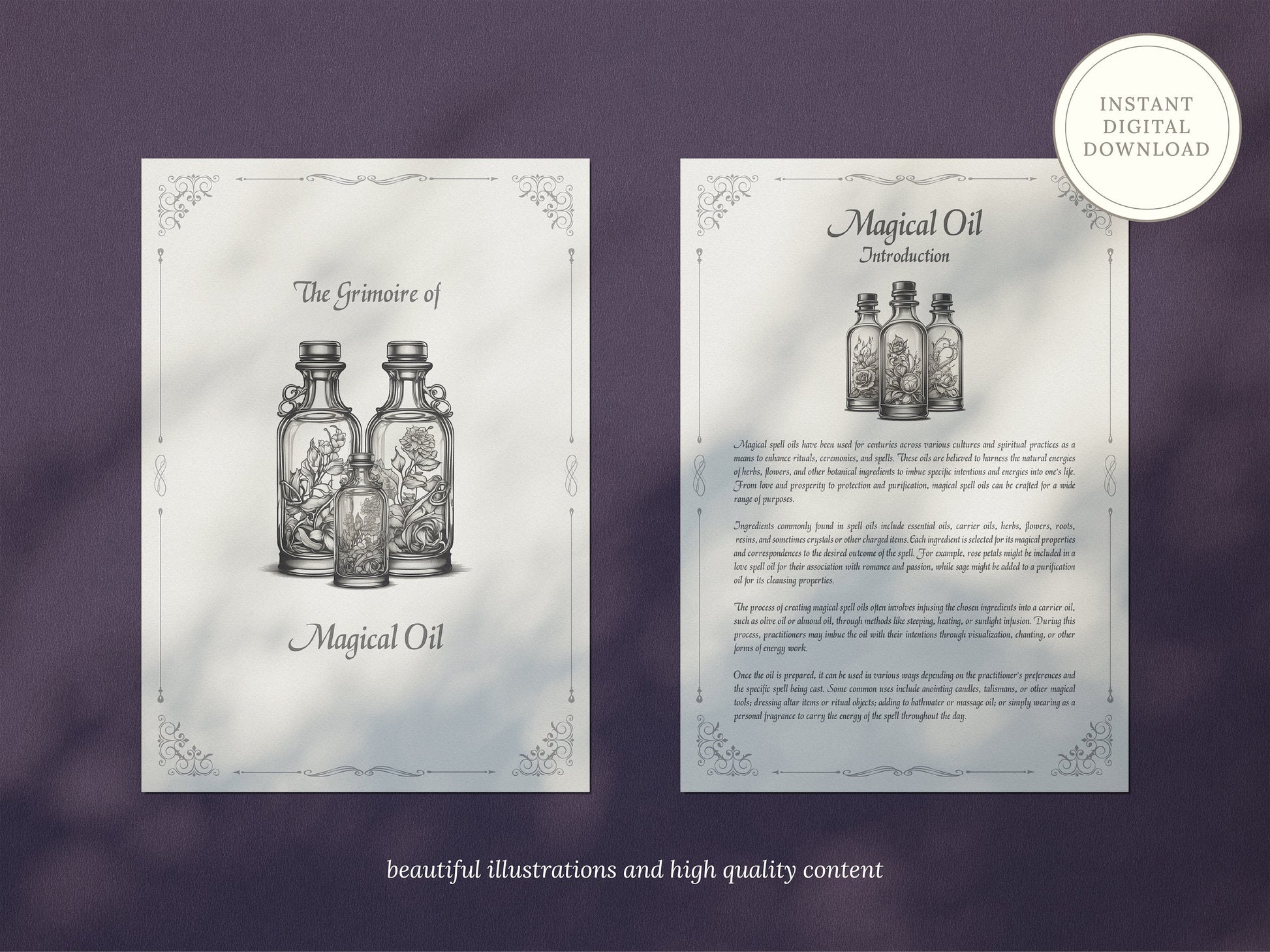 Magical Oil - Witch's Oil, Spell Oil Receipe, Spell Oil Guide, Book of Shadows Pages, Digital Grimoire, BOS Pages, Witch Journal, Magick Oil