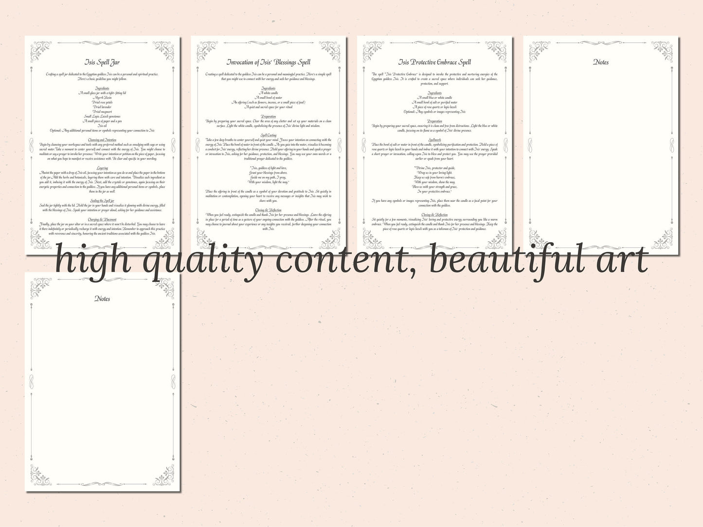 Isis - Grimoire Pages, Aset Goddess of Healing, Love, Magic, Moon, Fertility, Printable, Witch Journal, Egyptian Goddess, Book of Shadows