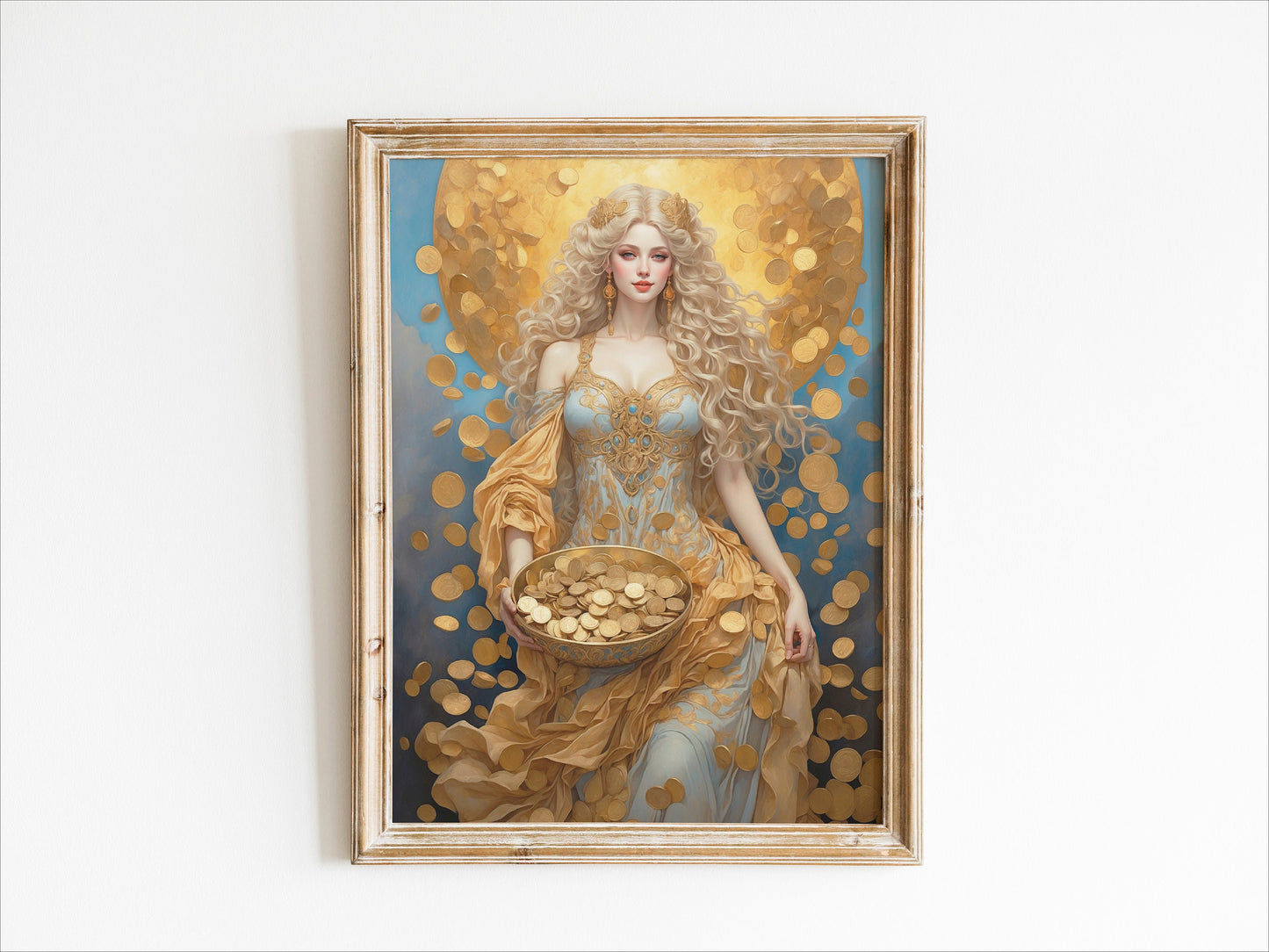 Fortuna Digital Art - Goddess of Fortune, Wealth and Luck, Roman Goddess Art, Roman Mythology, Fortuna Painting, Deity Art, Altar Decor