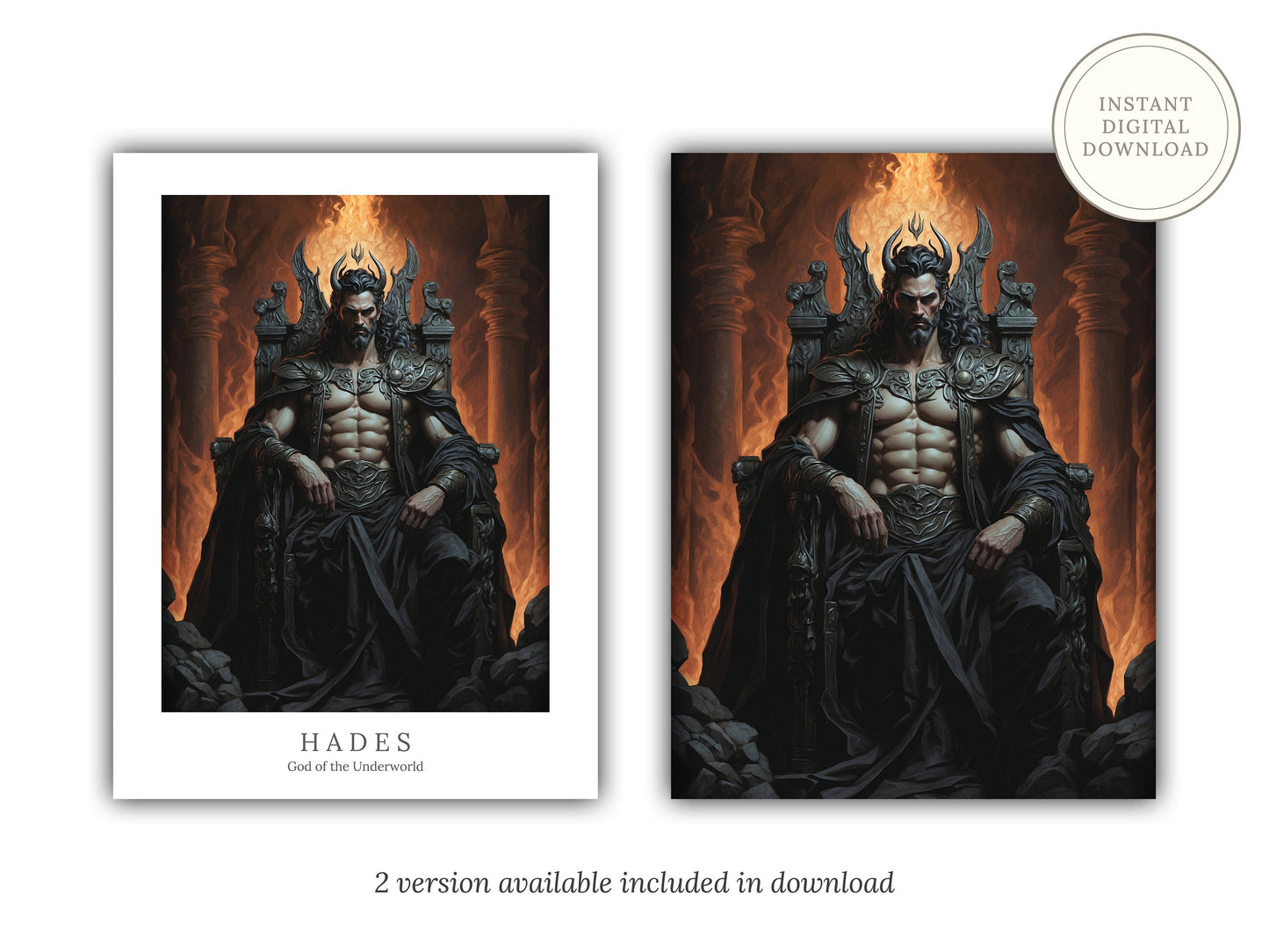 Hades Digital Art - God of the Underworld, God of the Dead, King of the Underworld, Hades Wall Painting Art, Greek Mythology, Hades Painting