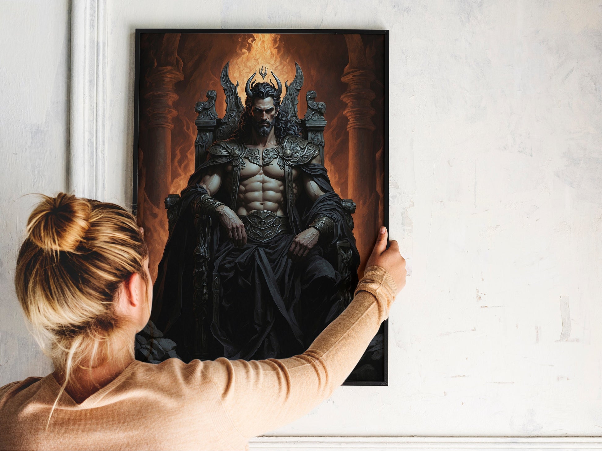 Hades Digital Art - God of the Underworld, God of the Dead, King of the Underworld, Hades Wall Painting Art, Greek Mythology, Hades Painting