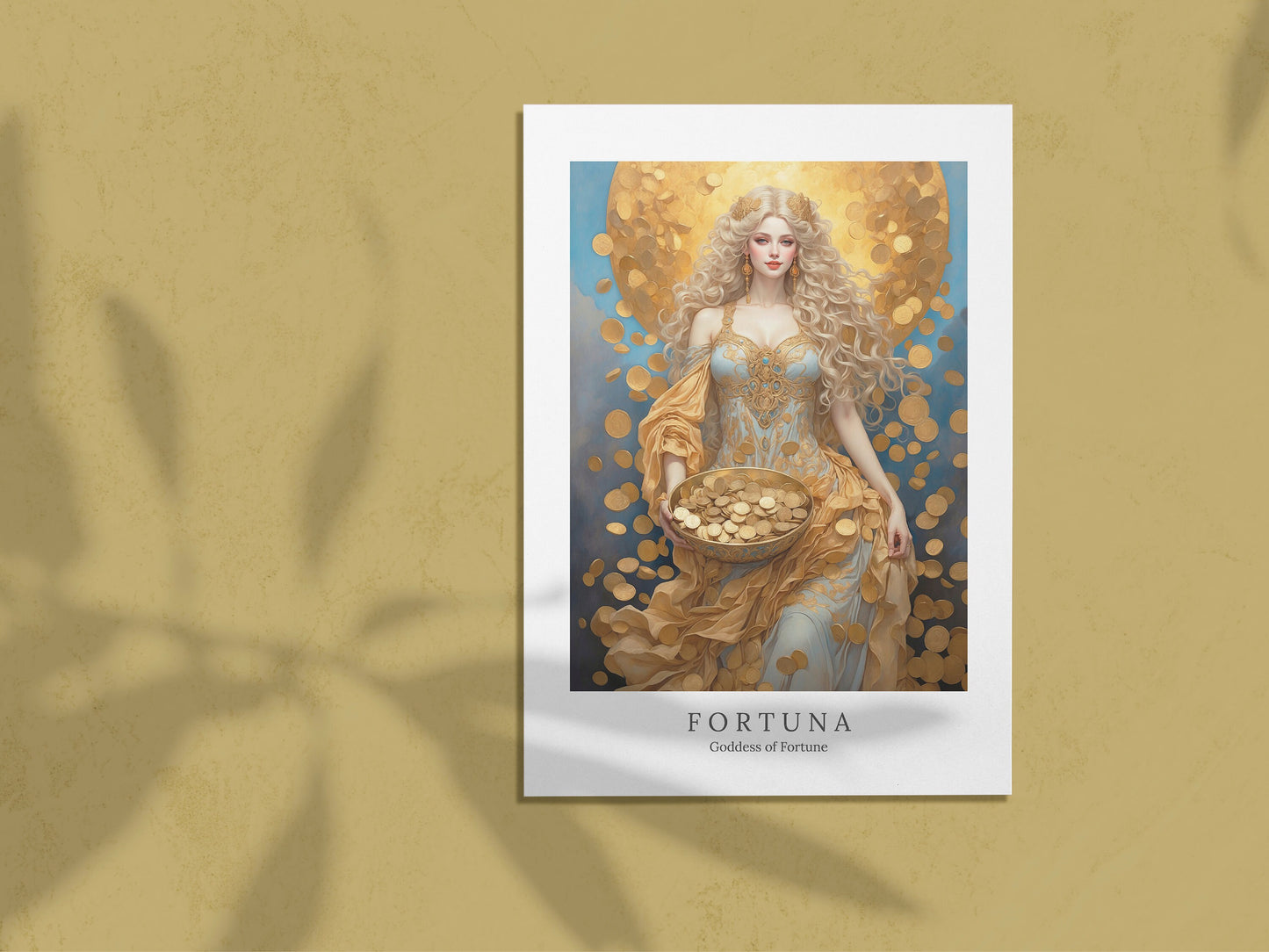 Fortuna Digital Art - Goddess of Fortune, Wealth and Luck, Roman Goddess Art, Roman Mythology, Fortuna Painting, Deity Art, Altar Decor