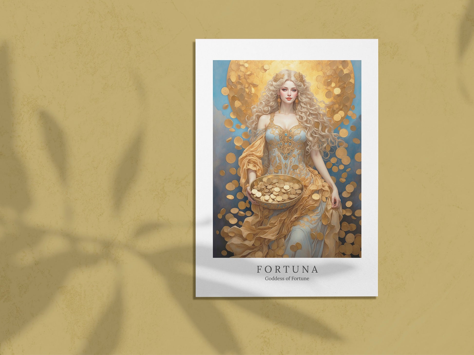 Fortuna Digital Art - Goddess of Fortune, Wealth and Luck, Roman Goddess Art, Roman Mythology, Fortuna Painting, Deity Art, Altar Decor