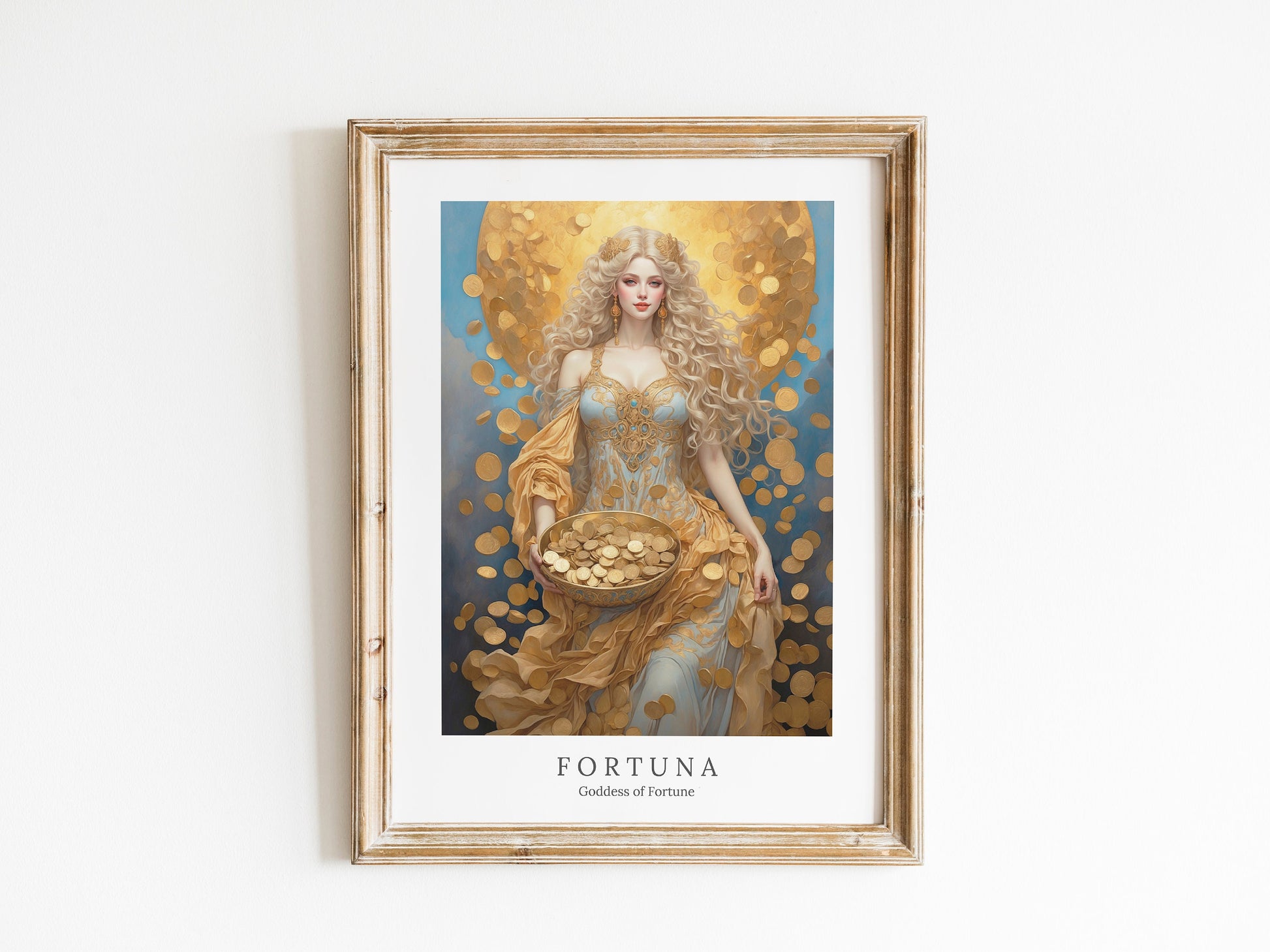 Fortuna Digital Art - Goddess of Fortune, Wealth and Luck, Roman Goddess Art, Roman Mythology, Fortuna Painting, Deity Art, Altar Decor