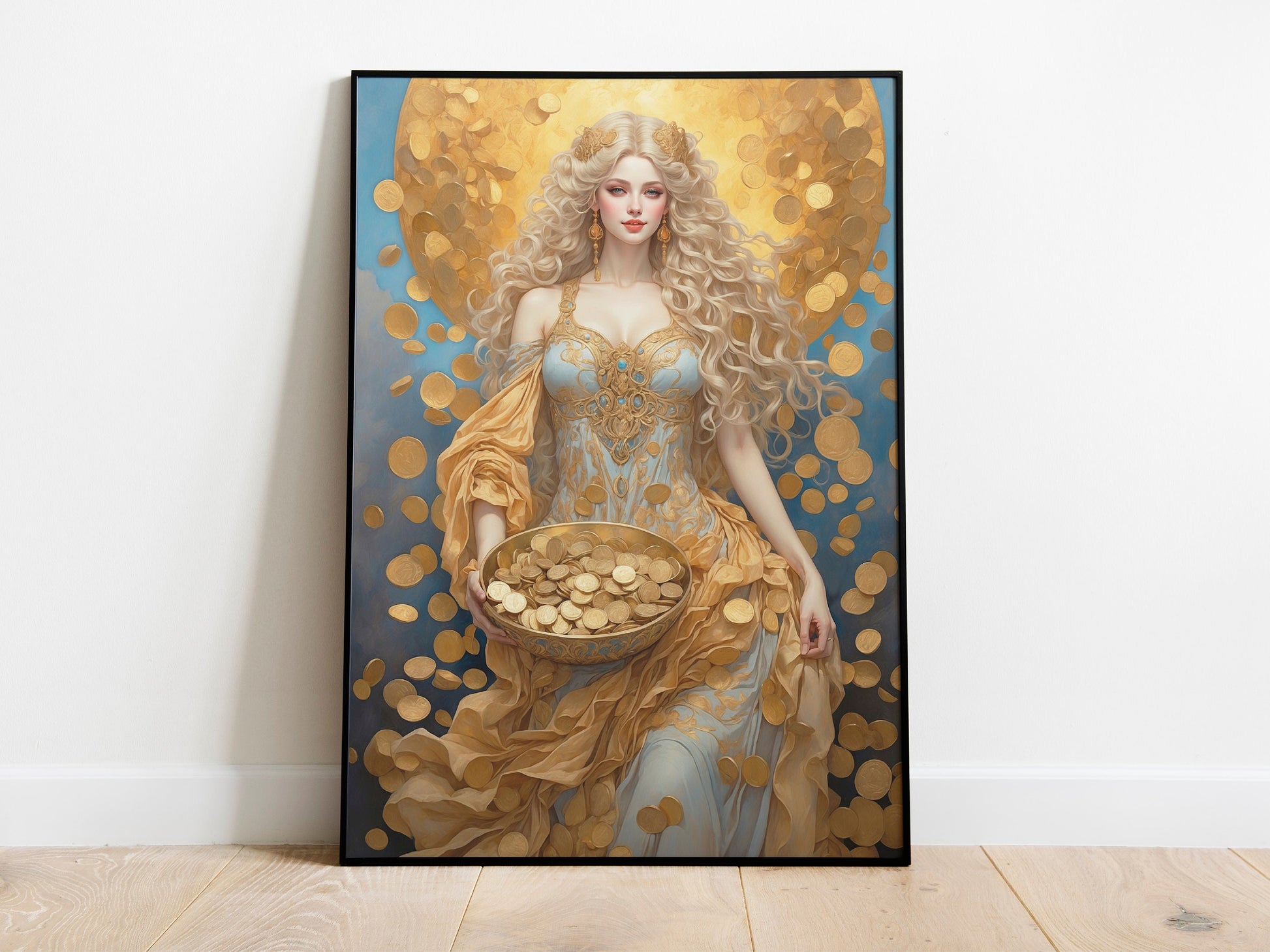 Fortuna Digital Art - Goddess of Fortune, Wealth and Luck, Roman Goddess Art, Roman Mythology, Fortuna Painting, Deity Art, Altar Decor