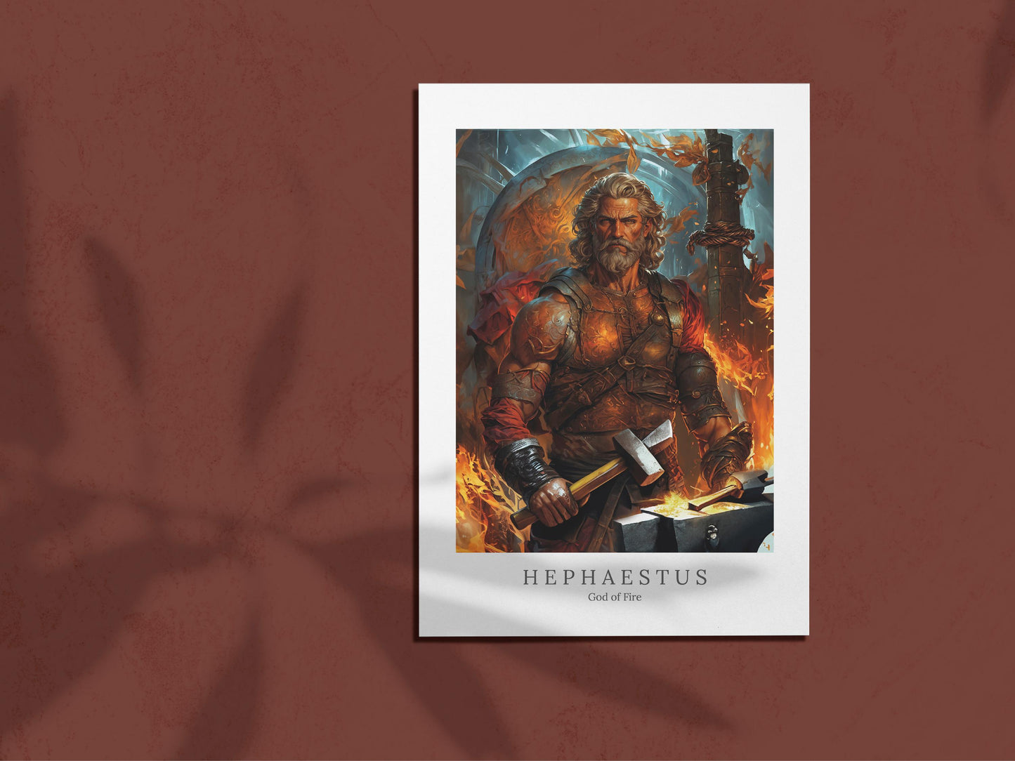 Hephaestus Digital Art - God of Fire, Volcanoes, Forges, Blacksmithing, Hephaestus Painting, Hephaestus Wall Art, Greek God