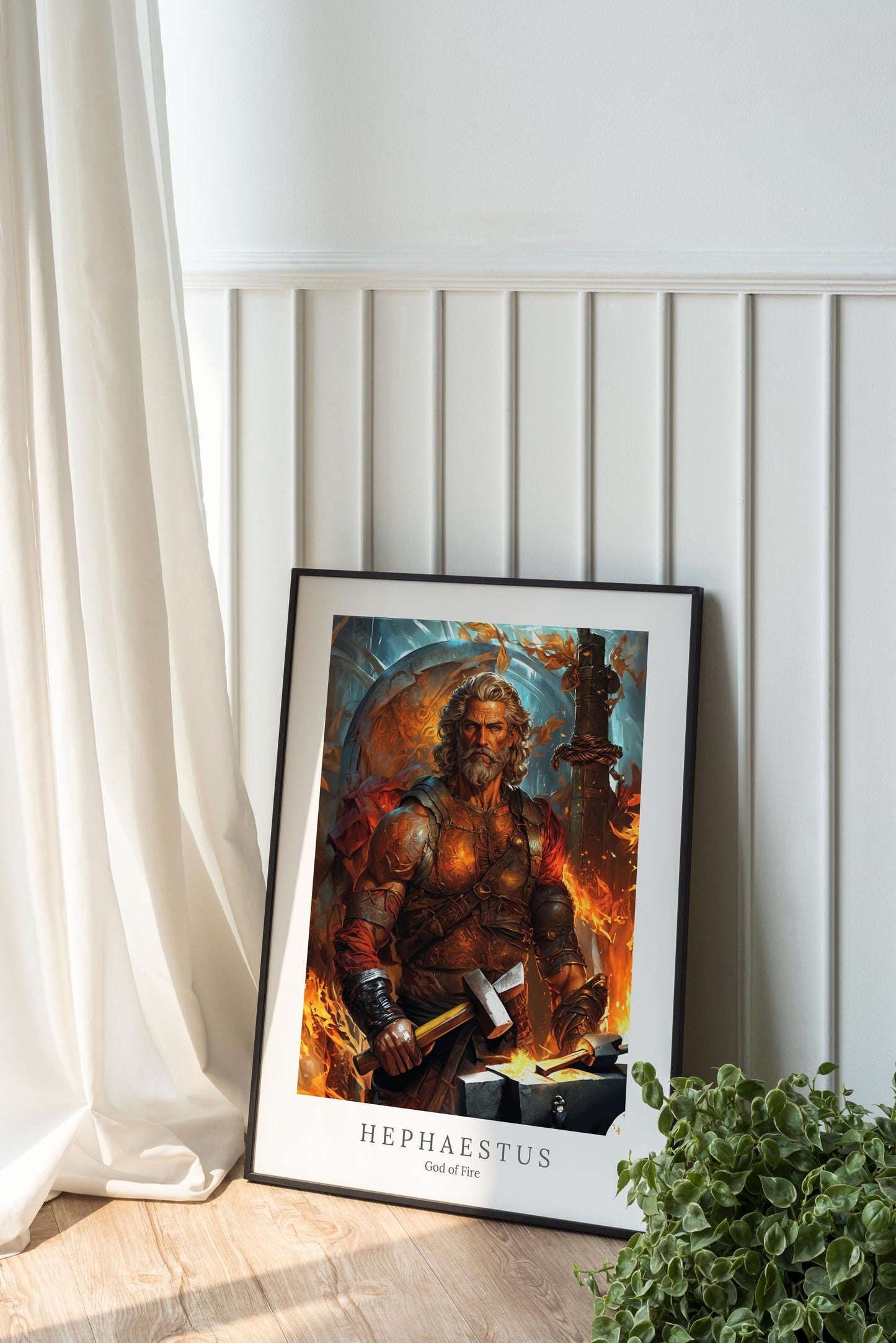 Hephaestus Digital Art - God of Fire, Volcanoes, Forges, Blacksmithing, Hephaestus Painting, Hephaestus Wall Art, Greek God