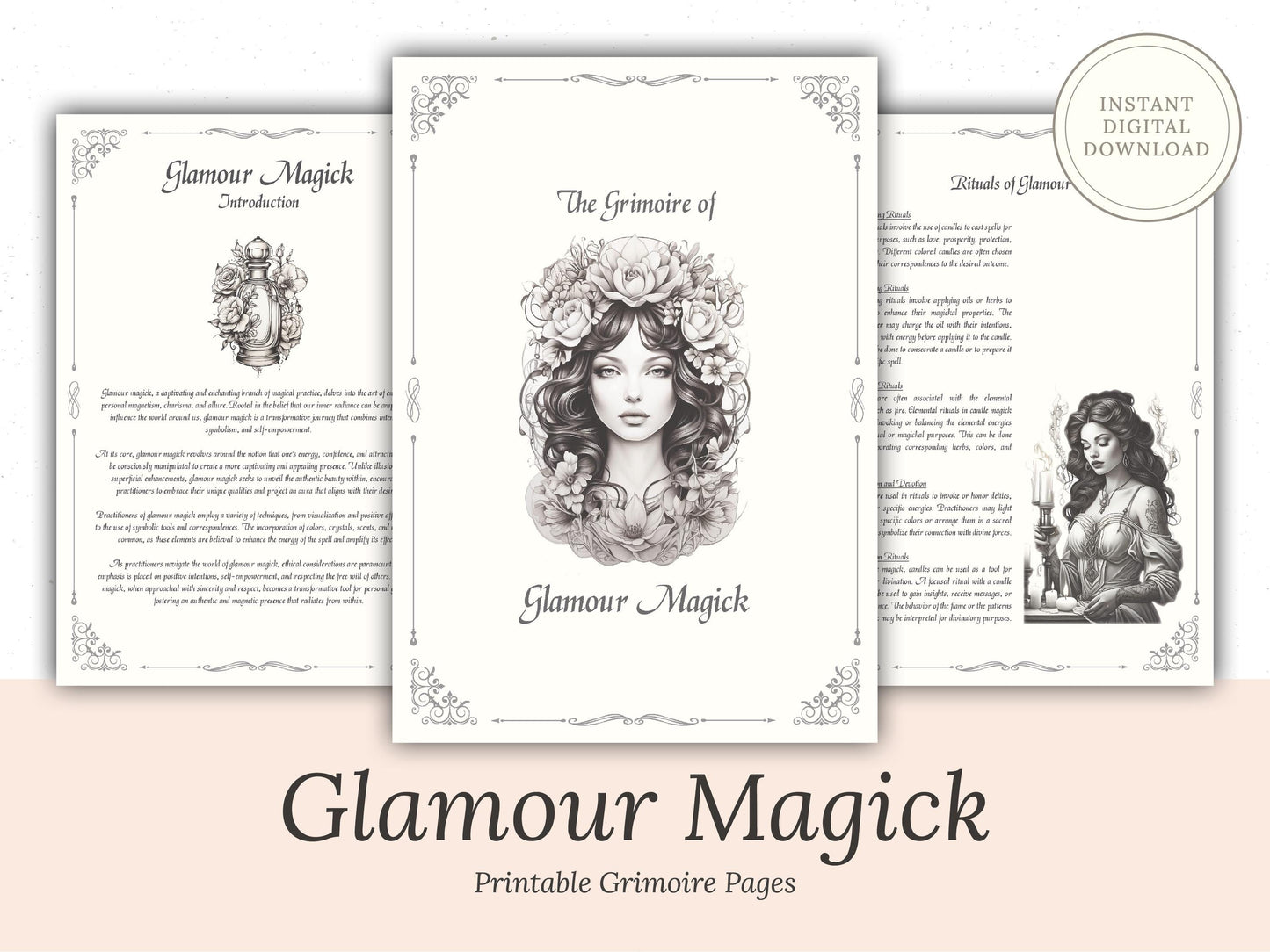Glamour Magick - Grimoire Pages - Beauty Magick - Beauty Spells - Witchcraft - Book Of Shadows - Printable - Digital Book of Shadows