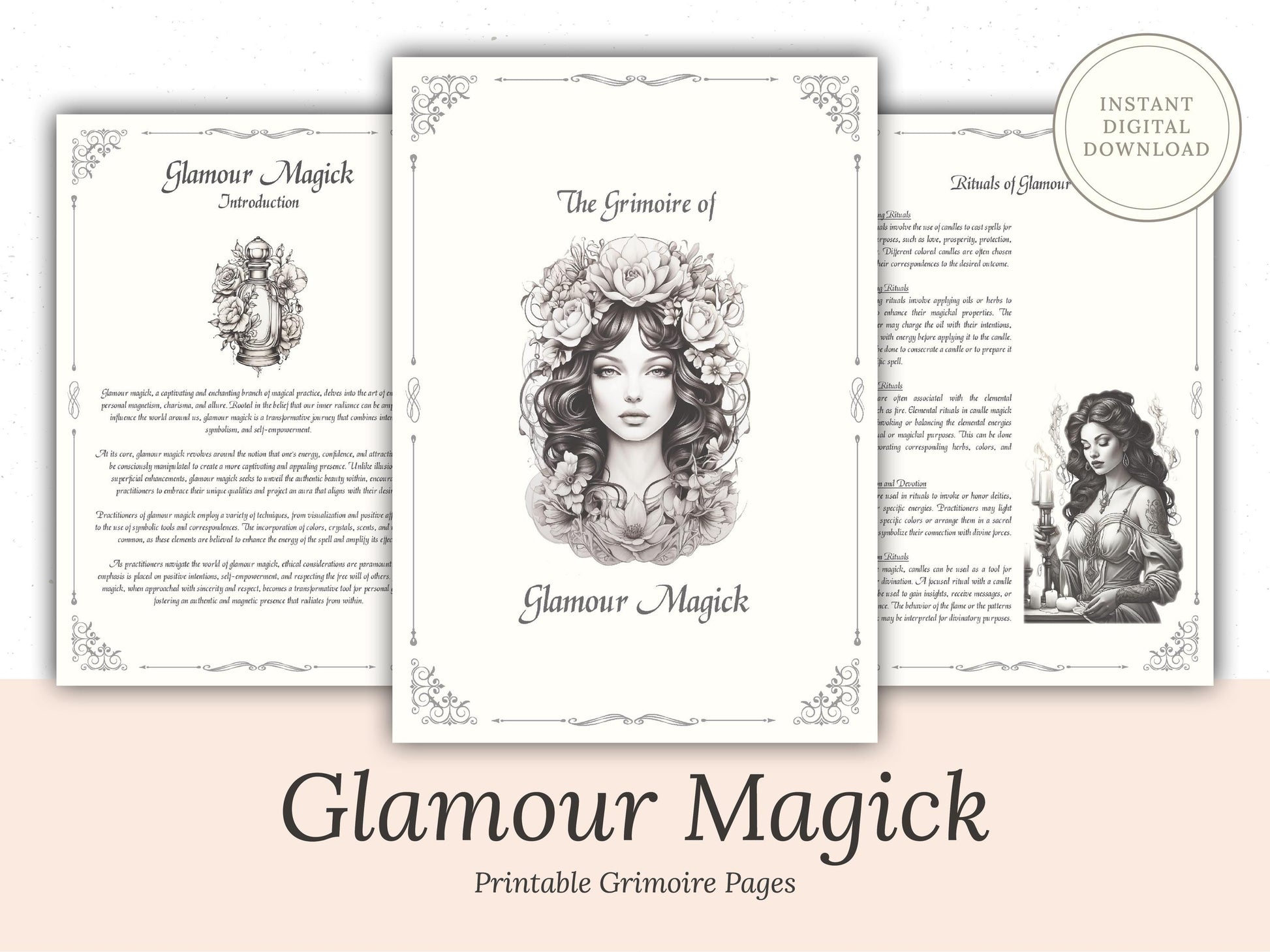 Glamour Magick - Grimoire Pages - Beauty Magick - Beauty Spells - Witchcraft - Book Of Shadows - Printable - Digital Book of Shadows