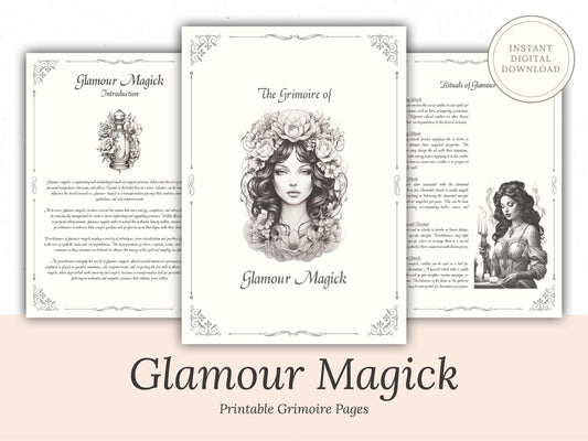 Glamour Magick - Grimoire Pages - Beauty Magick - Beauty Spells - Witchcraft - Book Of Shadows - Printable - Digital Book of Shadows