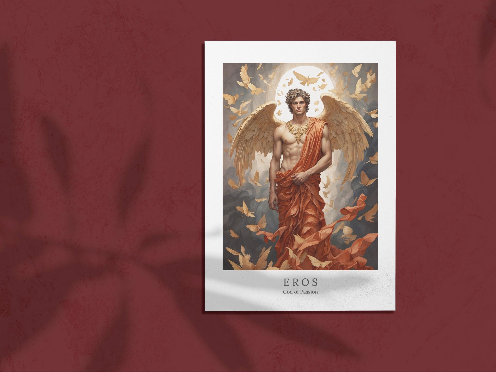 Eros Digital Art - God of Passion, Lust, Fertility, Love, Greek God Art, Greek Mythology, Cupid Painting, Olympian God, Altar Decor