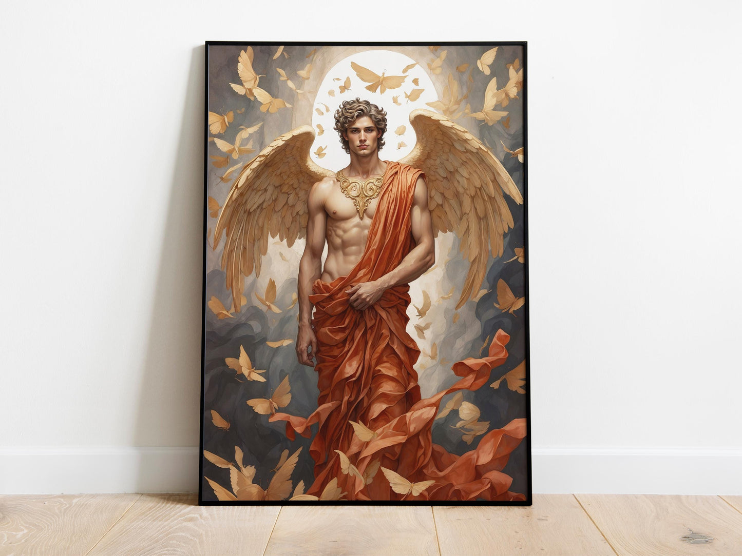 Eros Digital Art - God of Passion, Lust, Fertility, Love, Greek God Art, Greek Mythology, Cupid Painting, Olympian God, Altar Decor