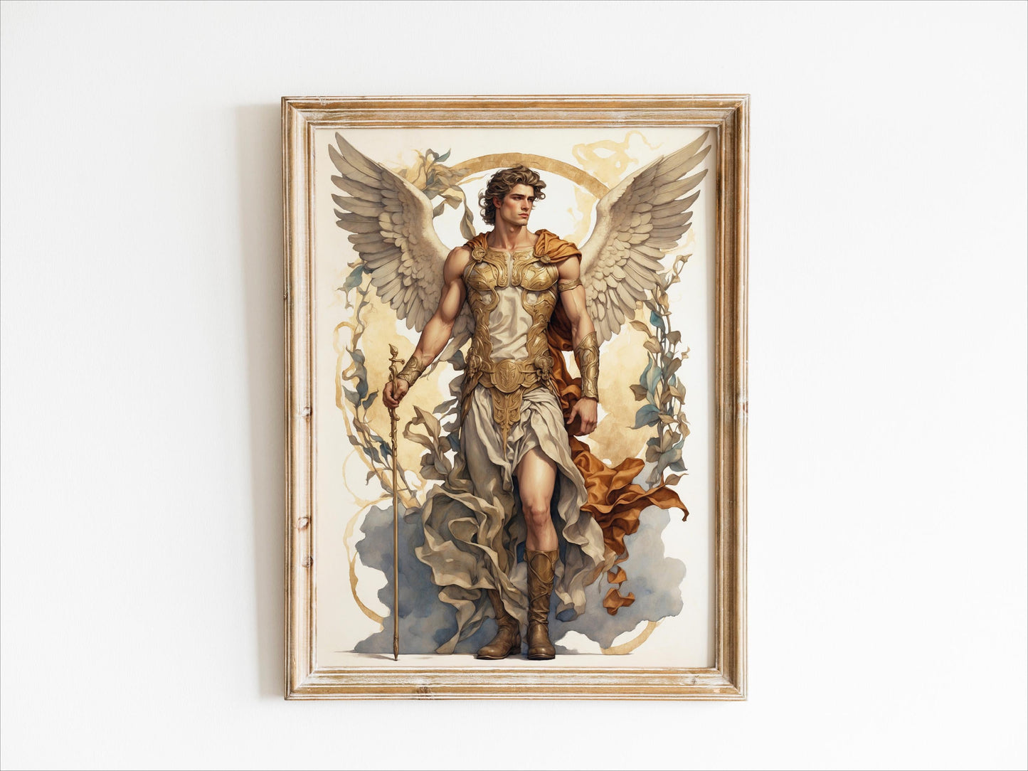Hermes Digital Art - God of Travelers, God of Thieves, God of Speed, Hermes Wall Art, Greek Mythology, Altar Decor, Greek God, Olympian God