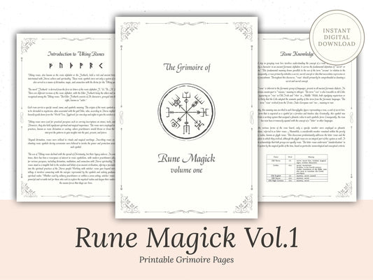 Rune Magick - Rune Stones Cheat Sheet - Printable Grimoire Page - Book Of Shadows Pages - Witchcraft - Runic Magic - Elder Futhark - Viking