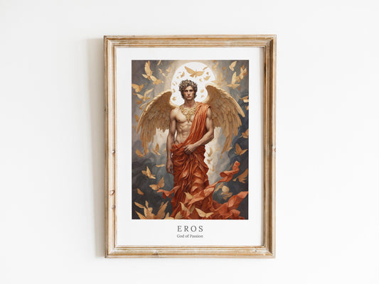 Eros Digital Art - God of Passion, Lust, Fertility, Love, Greek God Art, Greek Mythology, Cupid Painting, Olympian God, Altar Decor