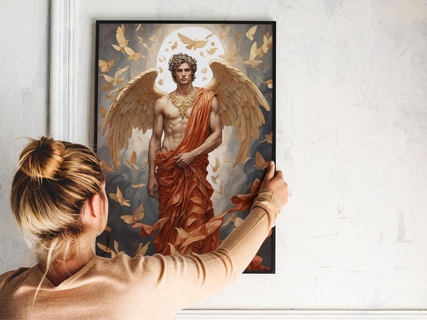 Eros Digital Art - God of Passion, Lust, Fertility, Love, Greek God Art, Greek Mythology, Cupid Painting, Olympian God, Altar Decor