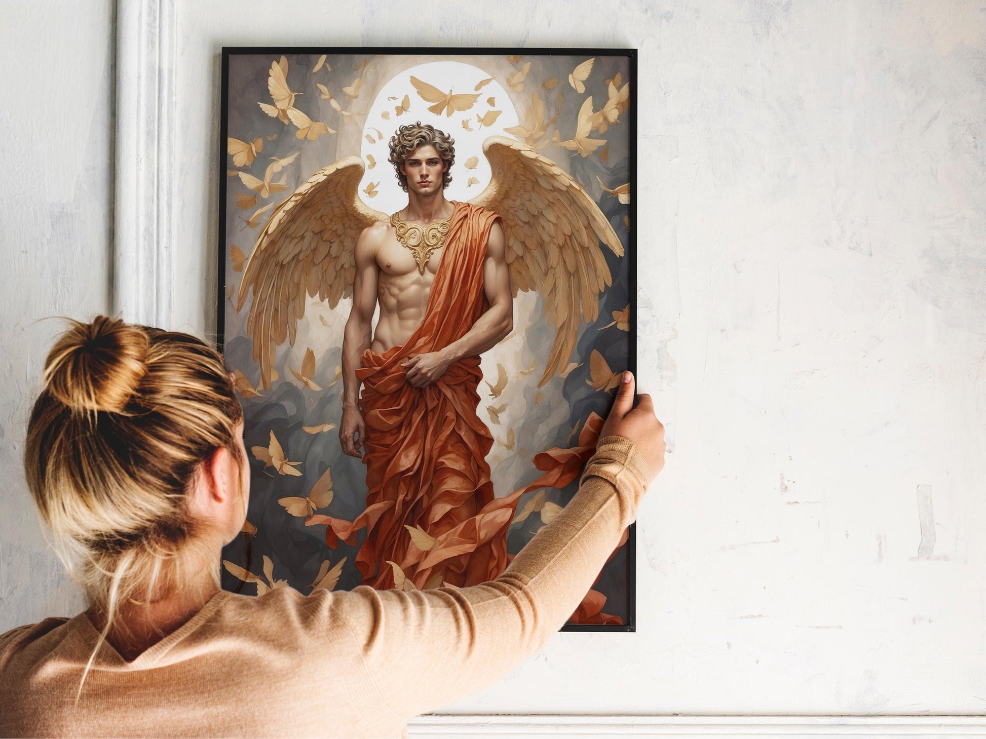 Eros Digital Art - God of Passion, Lust, Fertility, Love, Greek God Art, Greek Mythology, Cupid Painting, Olympian God, Altar Decor